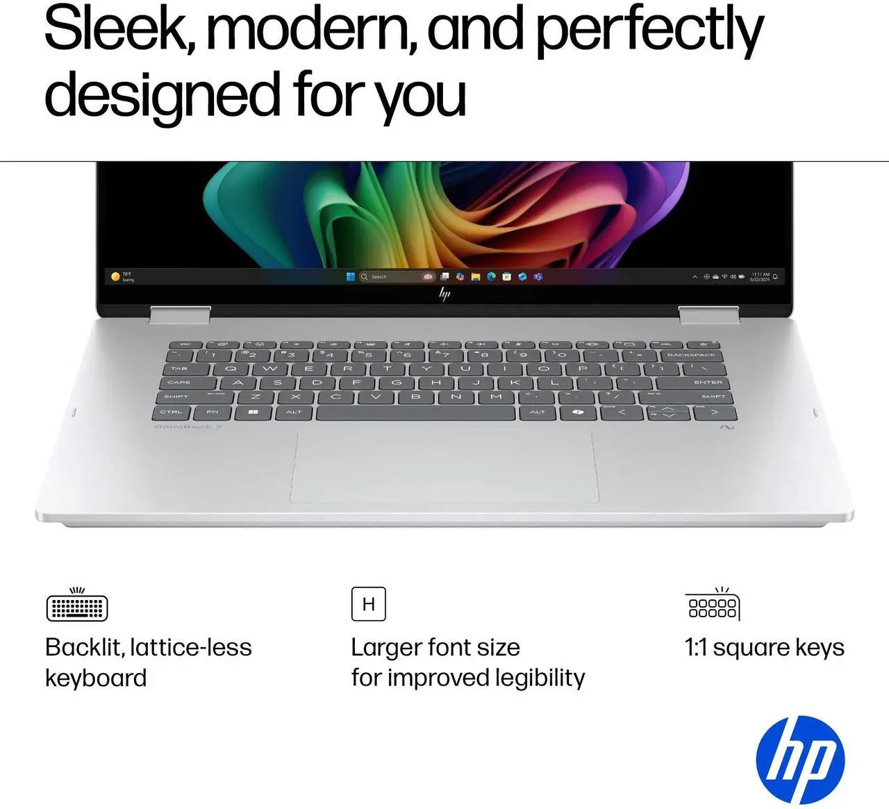 Alt view image 4 of 7 - HP OmniBook 7 Flip 2-in-1 Laptop - Intel Core Ultra 7 258V - 16" 3K OLED Touchscreen - AI Copilot+ PC - 32GB DDR5 RAM, 1TB SSD, Wi-Fi 7, 5MP IR Camera, Backlit KB - Windows 11 Pro