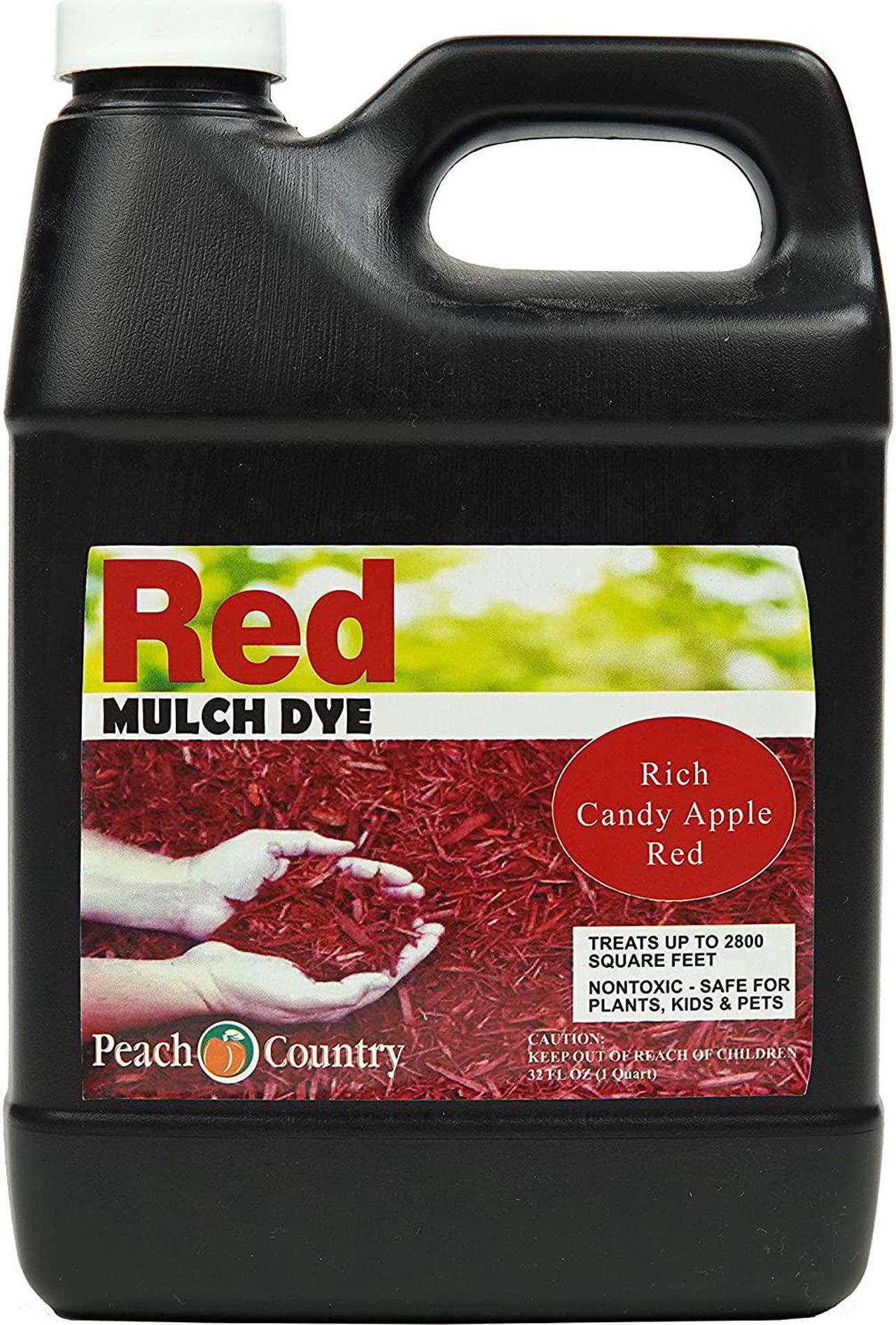 Main image of Peach Country Premium Red Mulch Color Concentrate - 2,800 Sq. Ft. - Rich Candy Apple Red Mulch Dye Spray (1 Quart, Red)