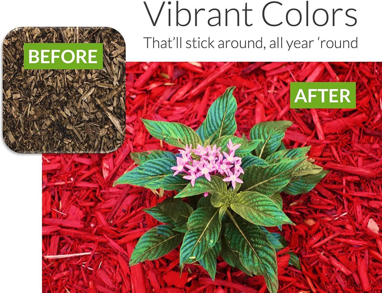 Alt view image 7 of 7 - Peach Country Premium Red Mulch Color Concentrate - 2,800 Sq. Ft. - Rich Candy Apple Red Mulch Dye Spray (1 Quart, Red)