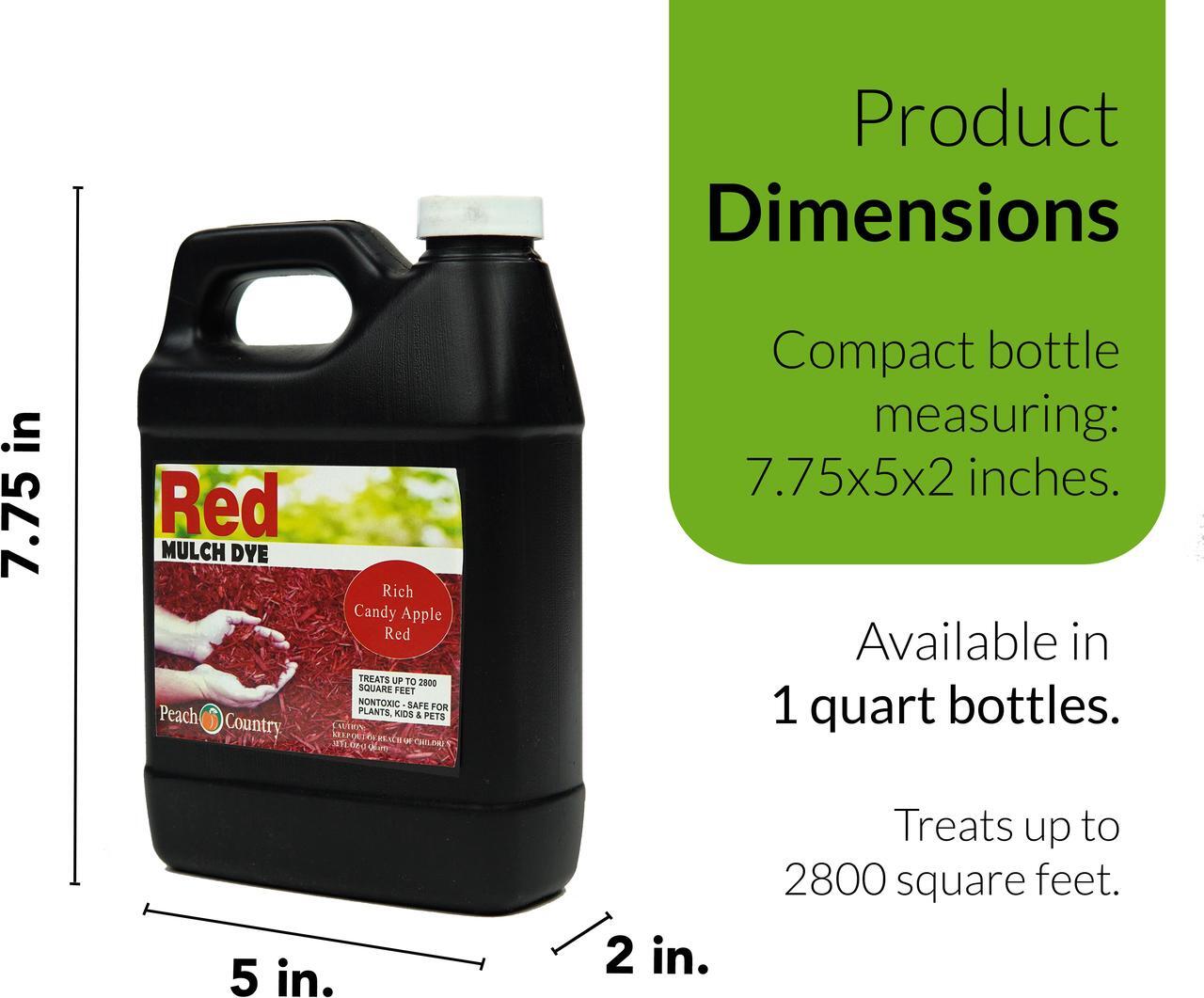 Alt view image 3 of 7 - Peach Country Premium Red Mulch Color Concentrate - 2,800 Sq. Ft. - Rich Candy Apple Red Mulch Dye Spray (1 Quart, Red)