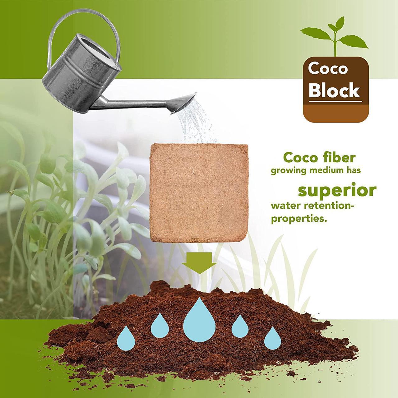 Alt view image 2 of 7 - Home and Country Coconut Fiber Compressed Coco Coir Brick. Coco Coir is Great to use as a Compost Starter for Your Home Garden. Coco Coir Bricks Provide Organic Alternative to Peat Moss for Plants.