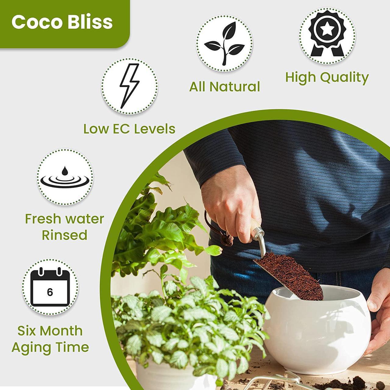 Alt view image 6 of 7 - Home and Country Coconut Fiber Compressed Coco Coir Brick. Coco Coir is Great to use as a Compost Starter for Your Home Garden. Coco Coir Bricks Provide Organic Alternative to Peat Moss for Plants.