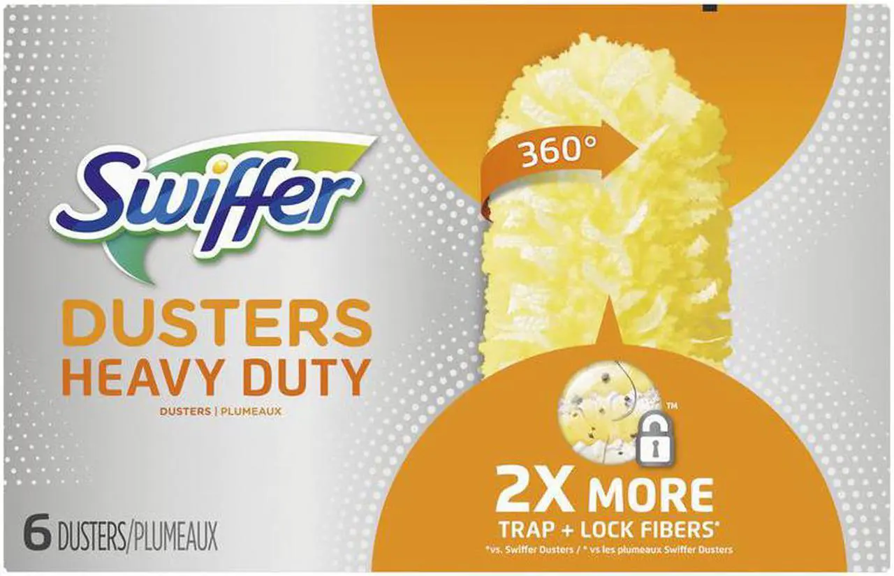 Alt view image 8 of 16 - Swiffer 360 Dusters Refill Dust Lock Fiber Yellow 6/Box 21620BX