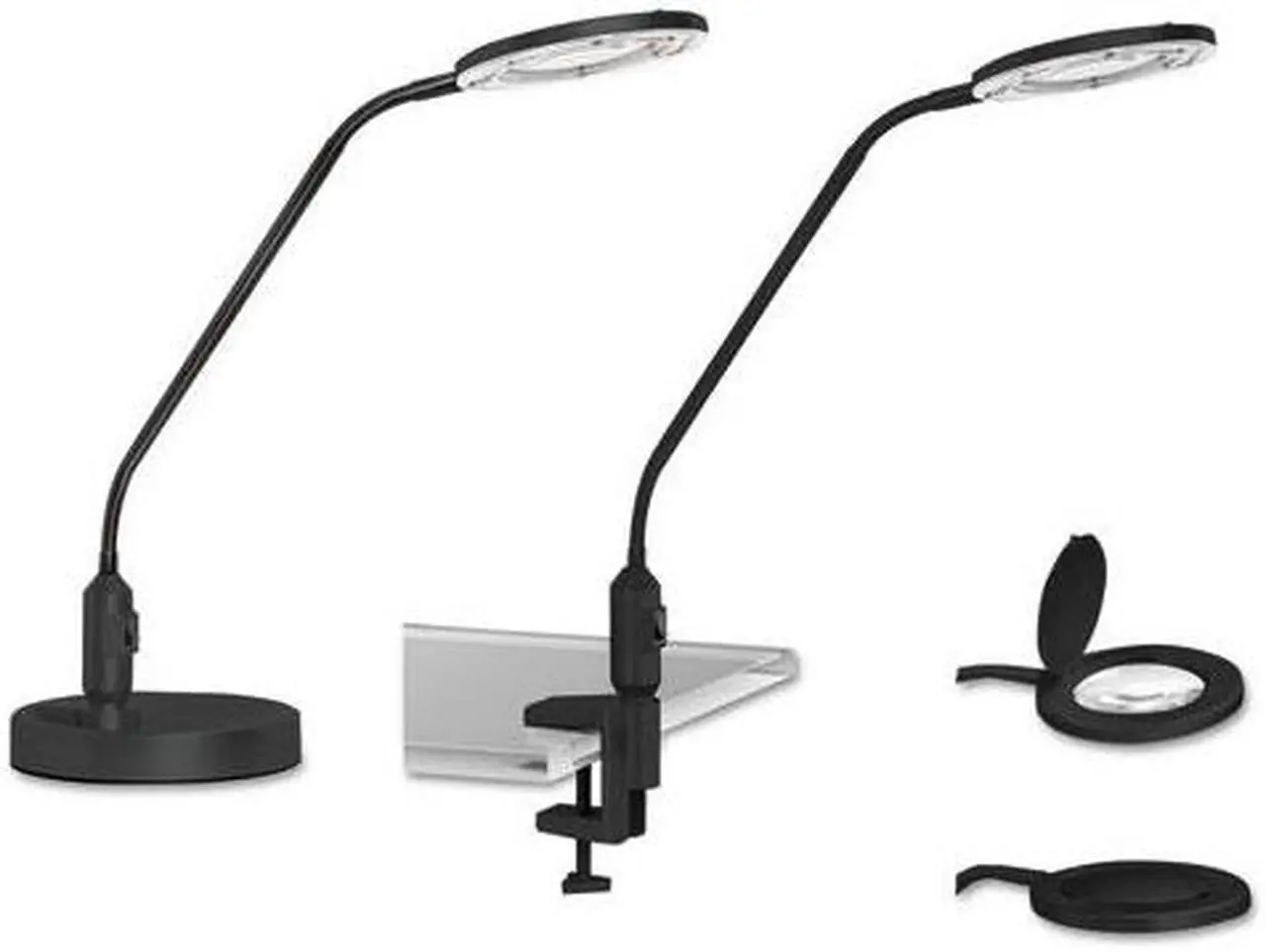 Alt view image 9 of 20 - Desktop LED Magnifier Lamp, 19" High, Black ALELEDM765B