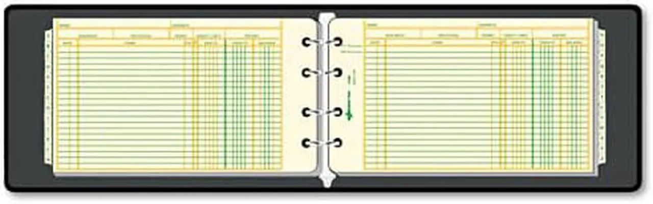 Alt view image 13 of 16 - National Four-Ring Ledger Binder Kit Black 8.5 x 5 100 Sheets/Book 63453