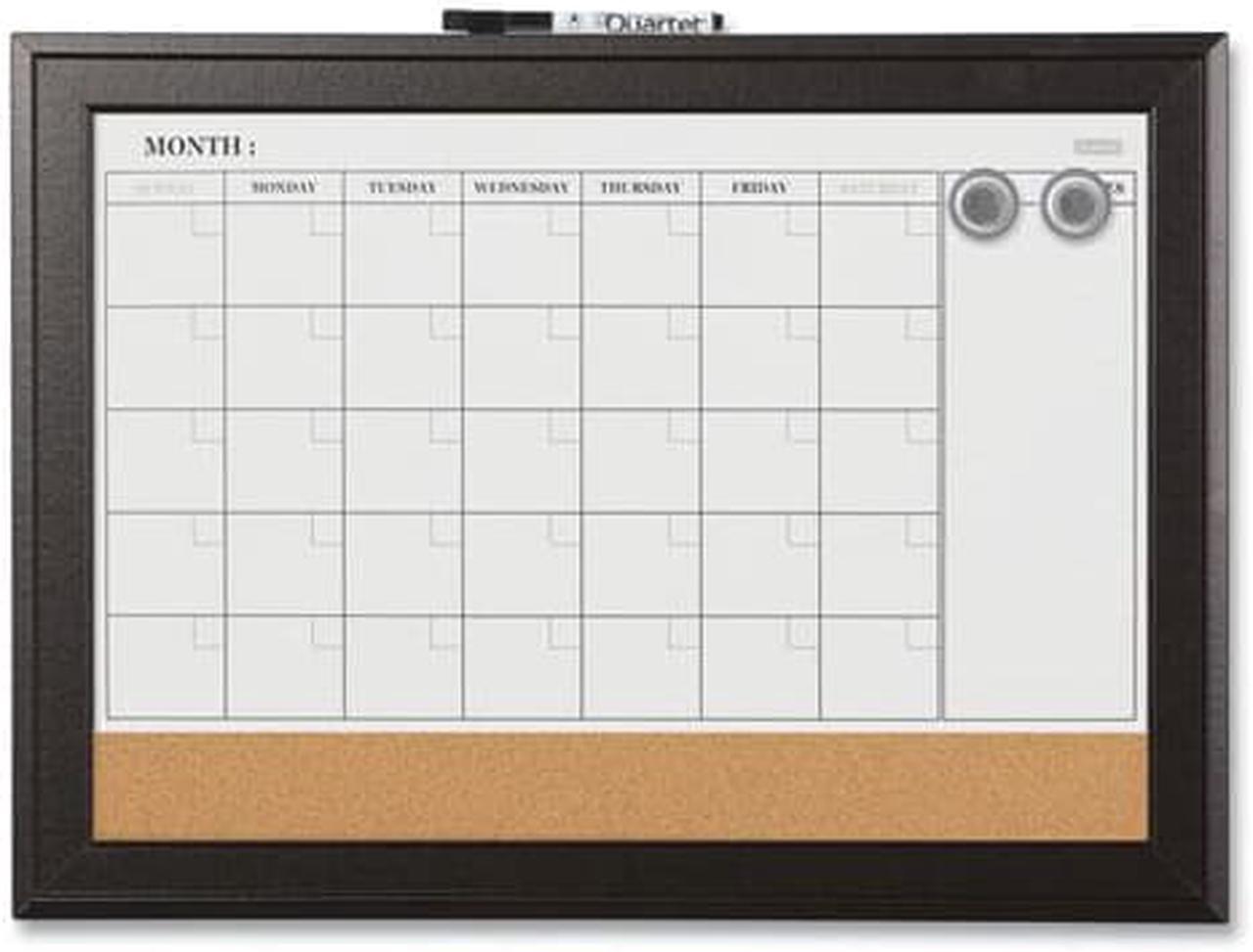 Alt view image 9 of 20 - Quartet Combination Magnetic Whiteboard Calendar & Corkboard 23x17 Black