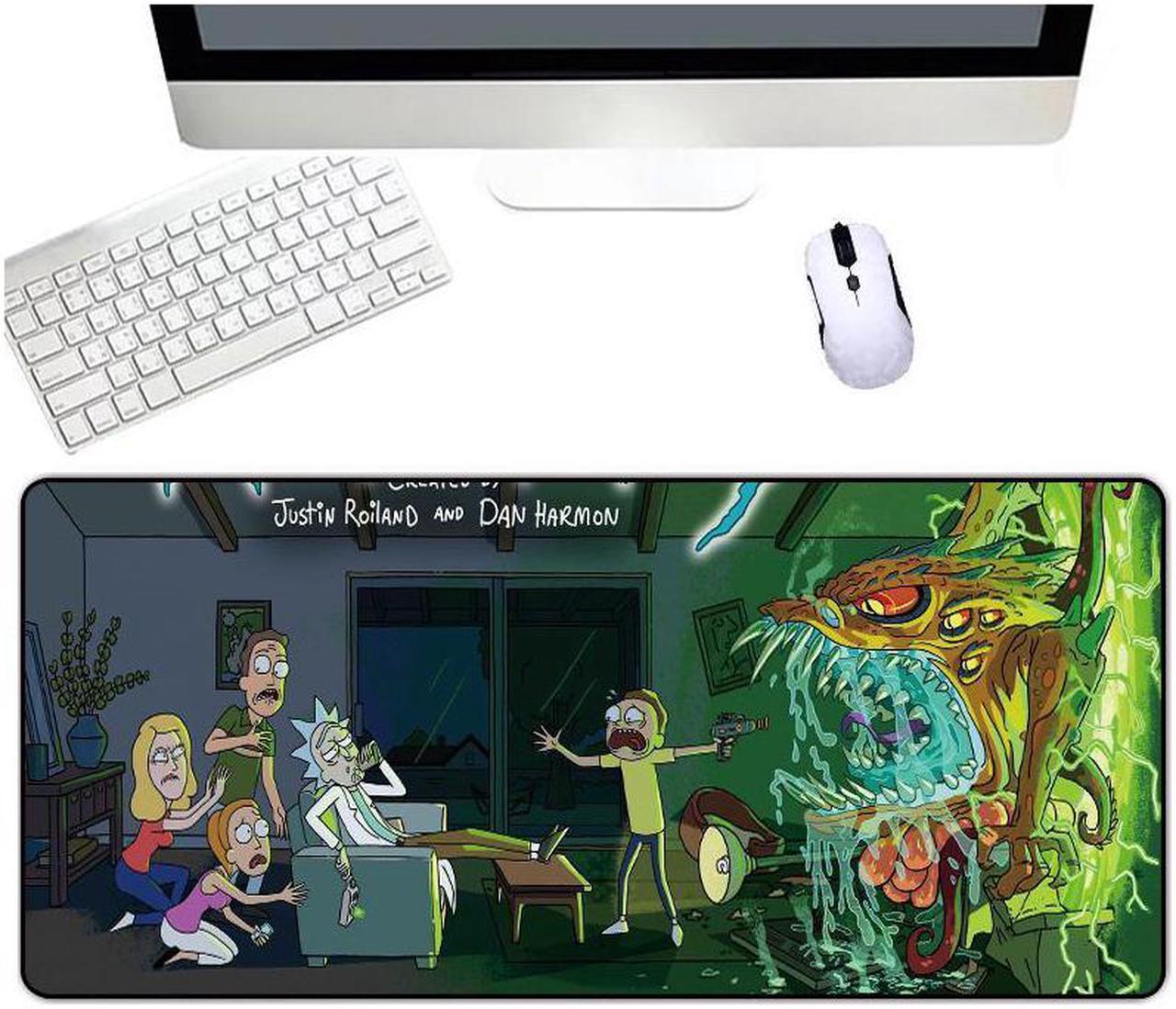 800x300MM Large Mouse Pad Anti-slip Natural Rubber Gaming Mousepad Rick And Morty with Locking Edge Gamer Keyboard Mat XL For PC Computer Laptop Desktop