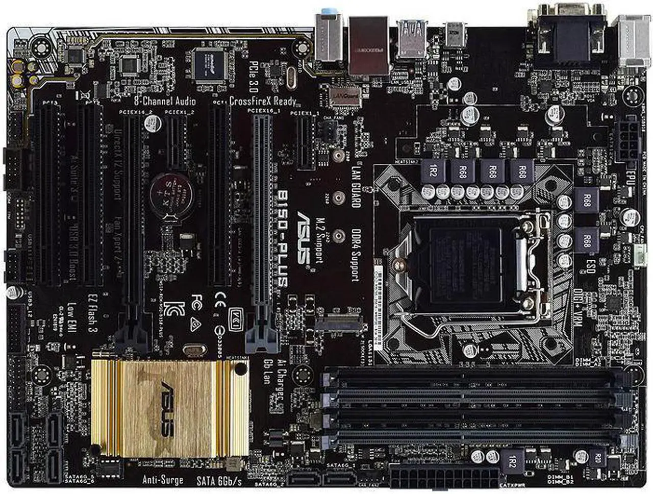 Main image of ASUS B150-PLUS 1151 Motherborad B150 Motherborad DDR4 64GB RAM Core i7 6700 i5 7500 CPU M.2 DVI PCI-E 3.0 6×SATAIII 4×USB3.0 ATX