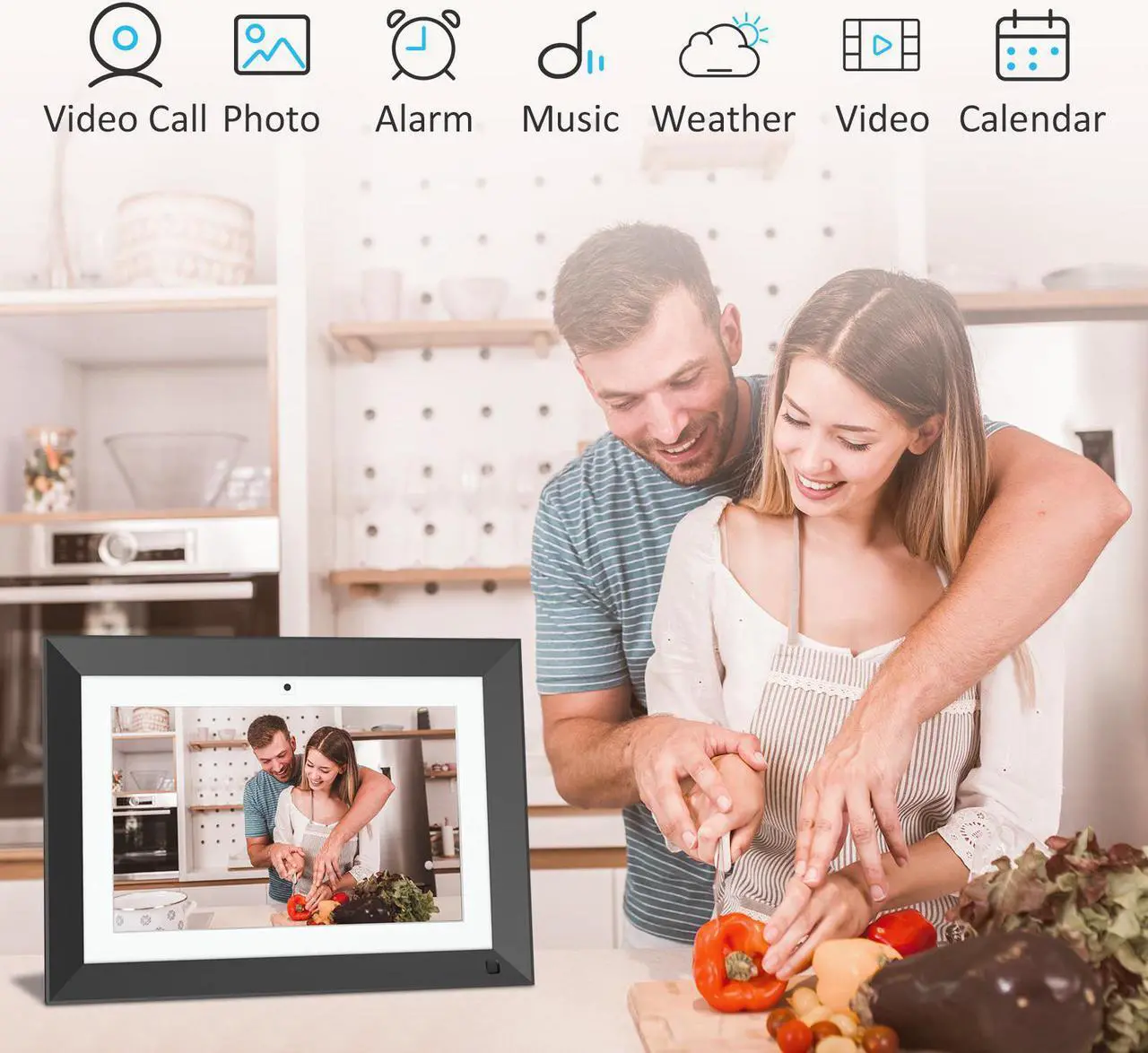 Alt view image 2 of 7 - FULLJA WiFi Digital Picture Frame with Video Call Function,10 inch Smart FHD Display with Deep Bass Box,16GB Memory, Video Calling Device for Grandparents - Stay Connected with Video Calling Via App