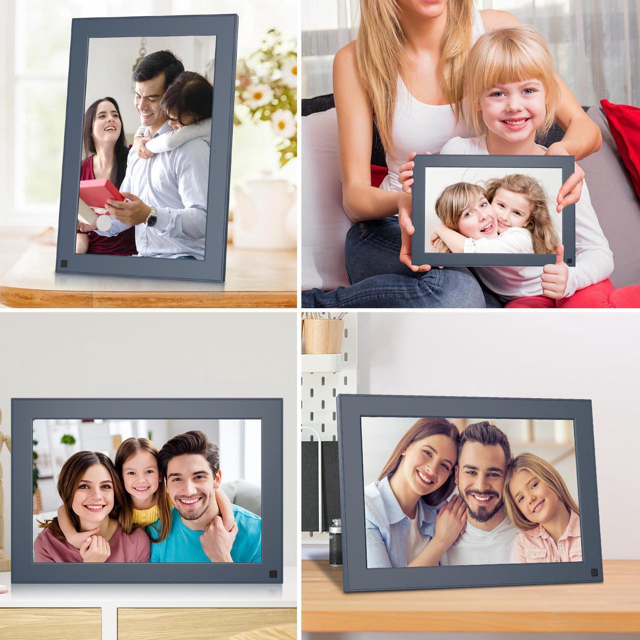 Alt view image 6 of 6 - FULLJA 10 inch WIFI Digital Picture Frame Touch Screen IPS HD Display, Smart Digital Photo Frame, 16GB Storage, Auto-Rotate, Motion Sensor, Share Photos and Videos via iOS or Android App, Email, Cloud