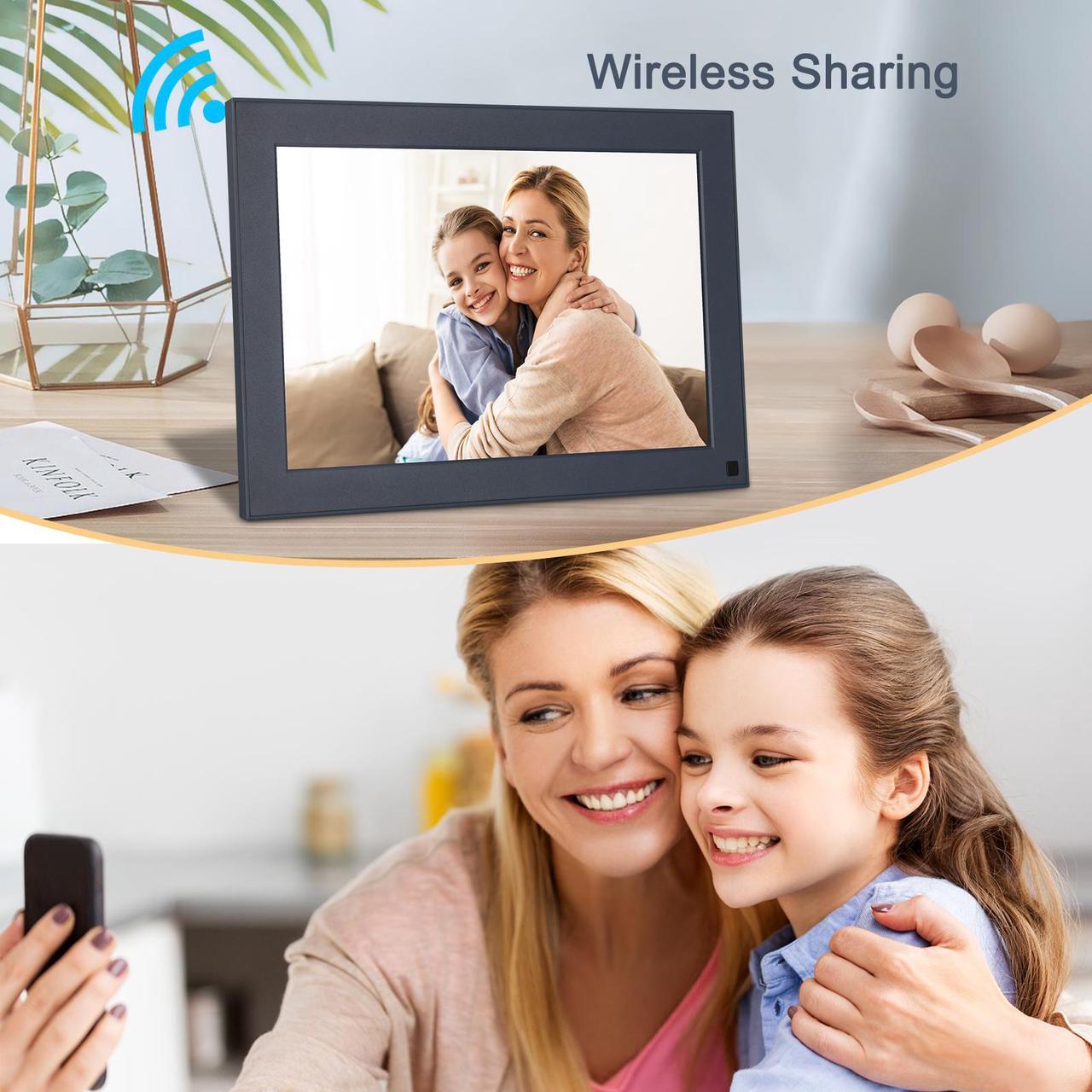 Alt view image 2 of 6 - FULLJA Digital Picture Frame, 10.1 Inch Digital Photo Frame with Wifi Cloud Smart Digital Frame IPS HD Touch Screen ,16GB Memory,Digital Frame Receive Photos Or Videos Remotely from App/Email,Blue, Su