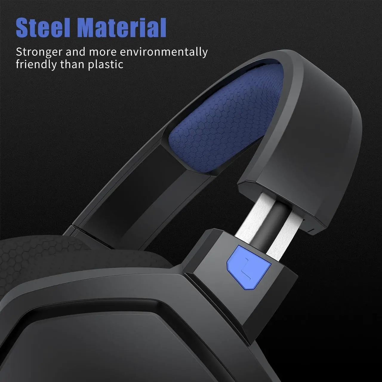 Alt view image 3 of 5 - G06 Dual Wireless Gaming Headset with Microphone for PS5, PS4, PC, Mobile, Switch: 2.4GHz Wireless + Bluetooth - 100 Hr Battery - 50mm Drivers - Blue