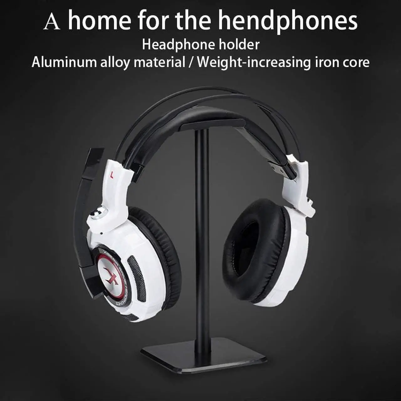 Alt view image 4 of 7 - Headphone Stand, Universal Aluminum Metal Holder for AirPods Max, HyperX Cloud II, Xbox One, , Sennheiser, Sony, Bose, Beats PC Gaming Headset Display &Wireless Headphones (Black)