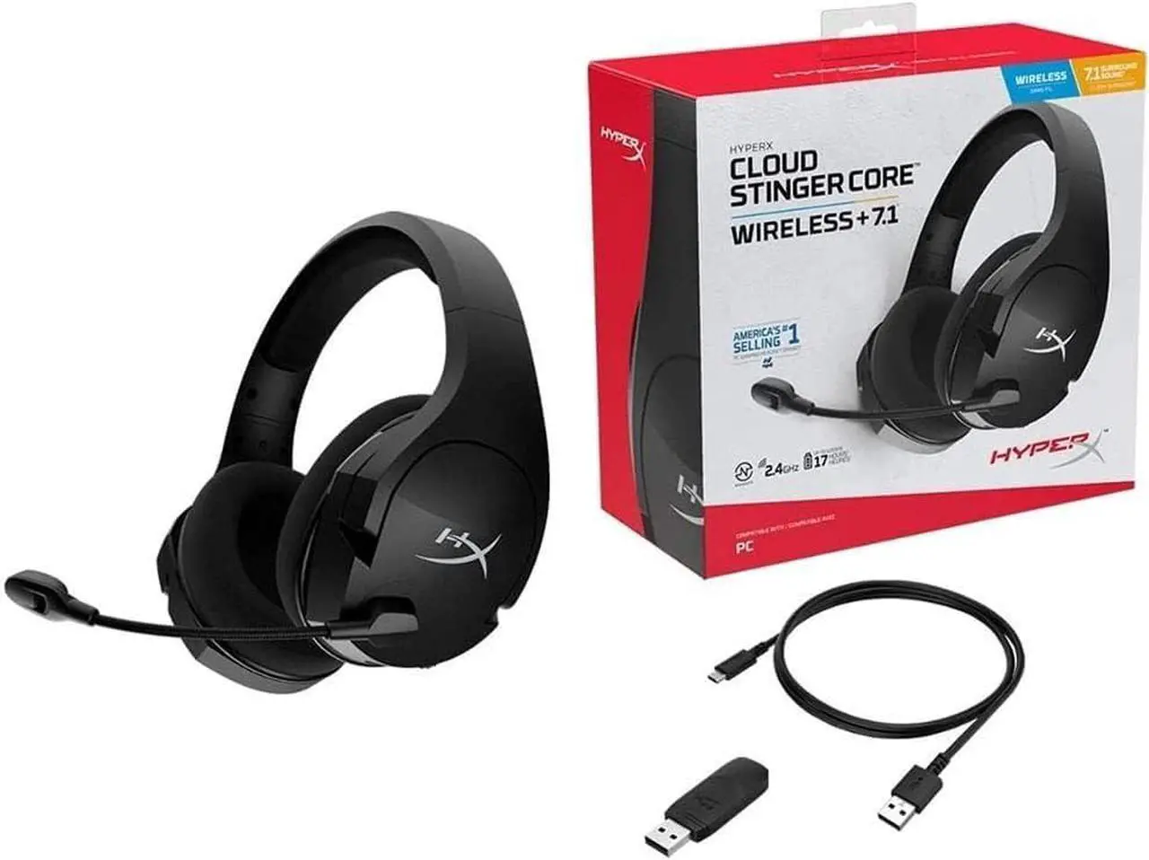 Alt view image 6 of 6 - HyperX Cloud Stinger Core  Wireless Lightweight Gaming Headset, DTS Headphone:X spatial audio, Noise Cancelling Microphone, For PC, Black