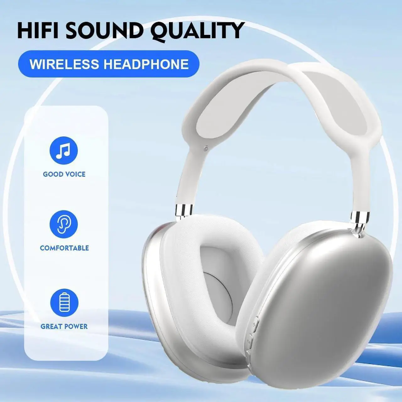 Alt view image 5 of 6 - Active noise cancellation, Bluetooth headphone wireless,40 hour of playback time,rich deep bass, comfortable memory foam ear muffs,travel,home officeB