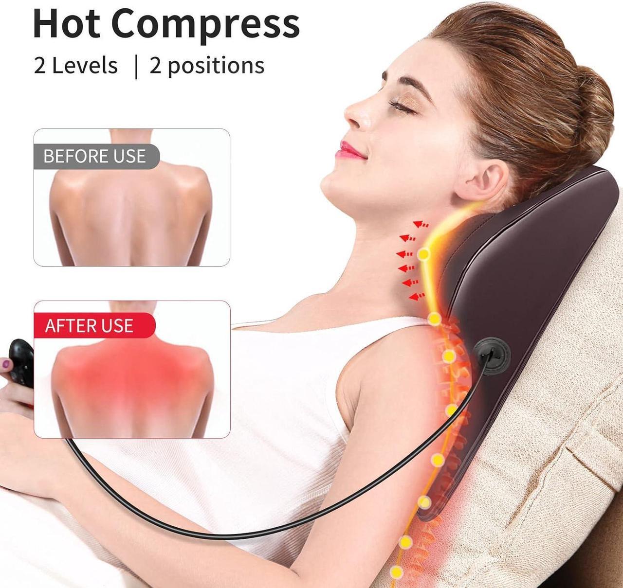 Alt view image 3 of 7 - Back Massager Neck Massager with Heat, Shiatsu Massage Pillow for Pain Relief, Massagers for Neck and Back, Shoulder, Leg, Christmas Gifts for Men Women Mom Dad, Stress Relax at Home Office and Car