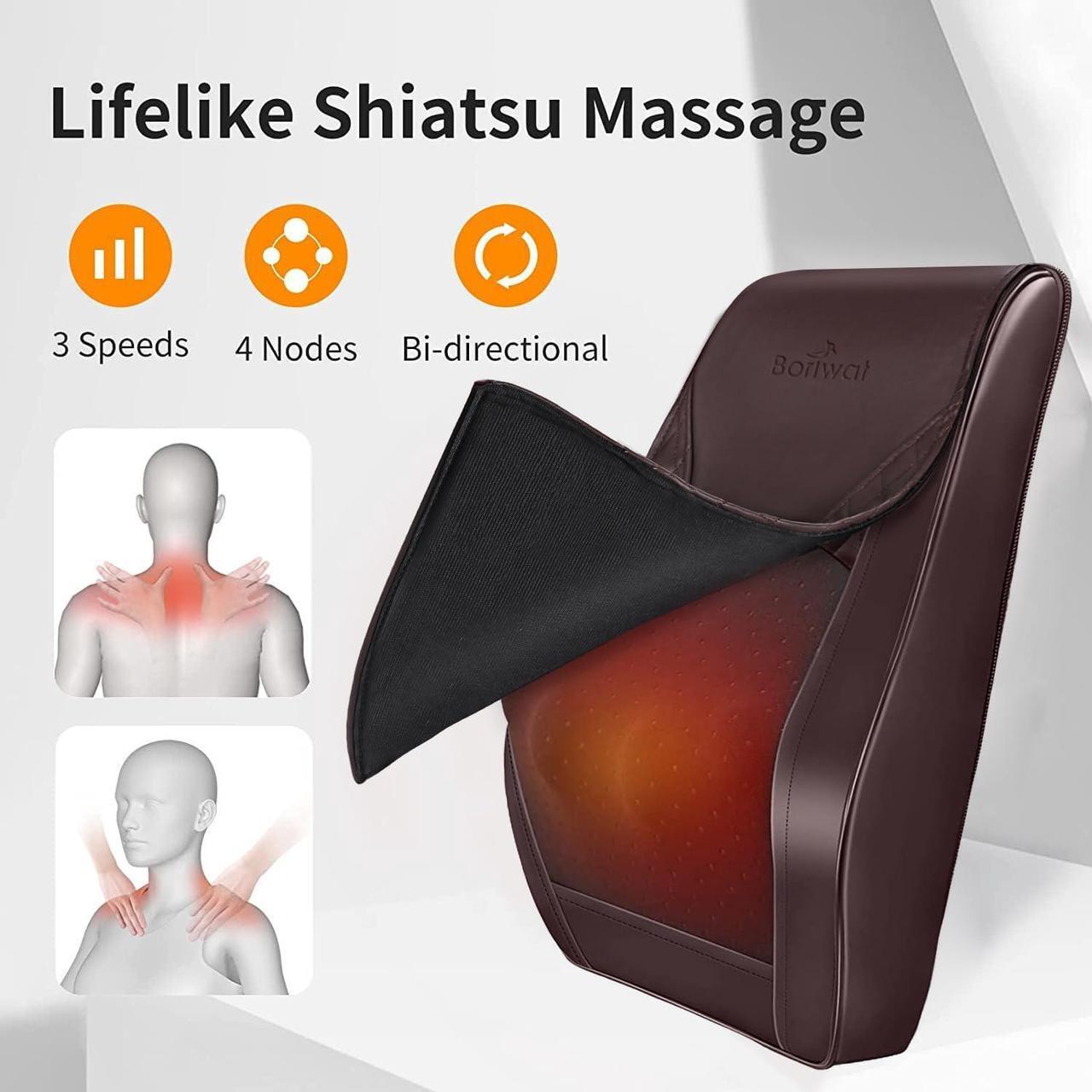 Alt view image 4 of 7 - Back Massager Neck Massager with Heat, Shiatsu Massage Pillow for Pain Relief, Massagers for Neck and Back, Shoulder, Leg, Christmas Gifts for Men Women Mom Dad, Stress Relax at Home Office and Car
