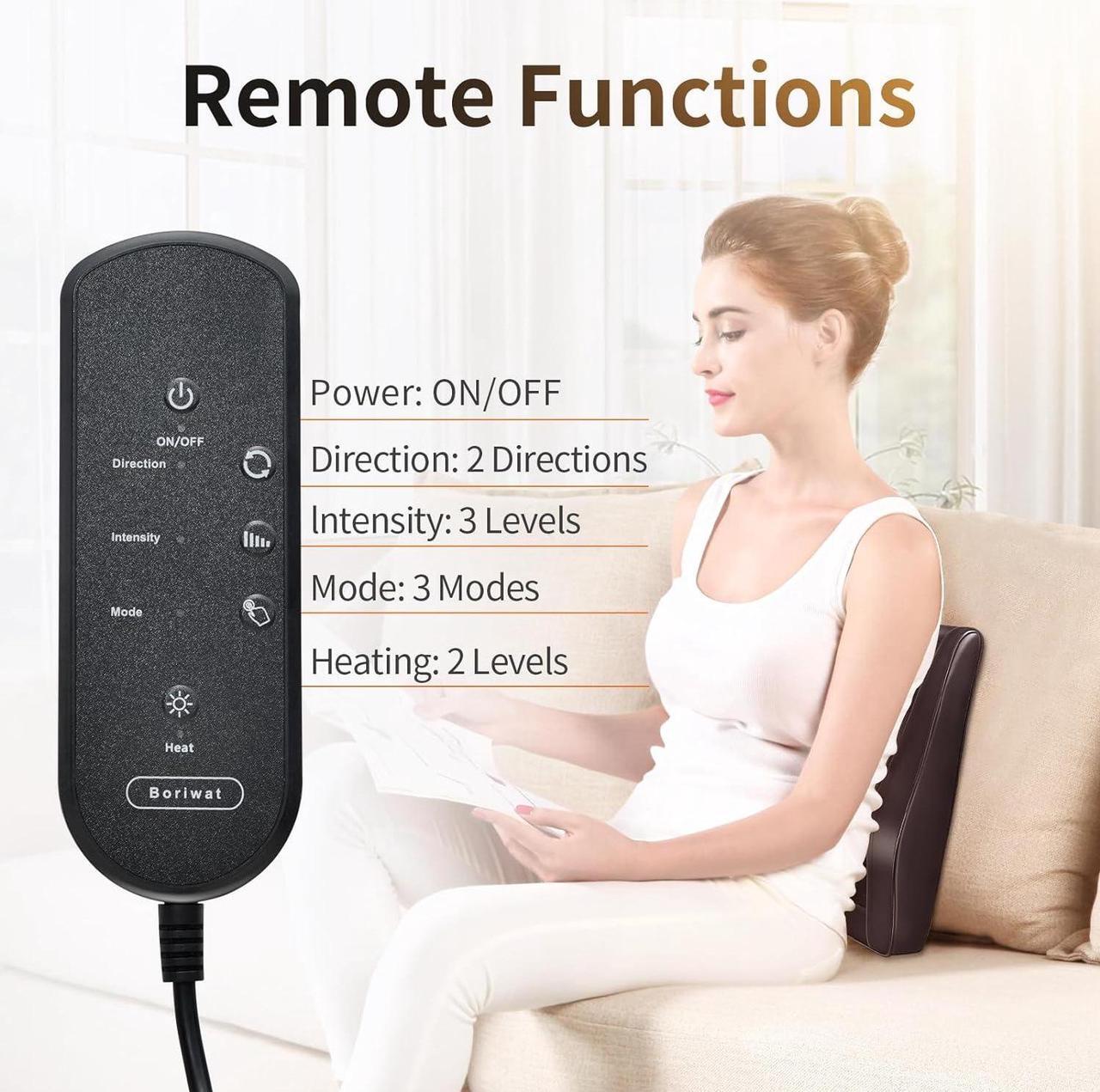 Alt view image 5 of 7 - Back Massager Neck Massager with Heat, Shiatsu Massage Pillow for Pain Relief, Massagers for Neck and Back, Shoulder, Leg, Christmas Gifts for Men Women Mom Dad, Stress Relax at Home Office and Car