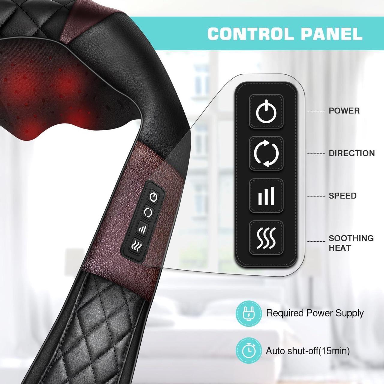 Alt view image 2 of 6 - Neck Massager with Heat, Shiatsu Back Neck and Shoulder Massager, Deep Tissue 4D Kneading Massage Relax Muscle Pain Relief, Use at Home, Office, Car- Best Gifts for Women Men Mom Dad
