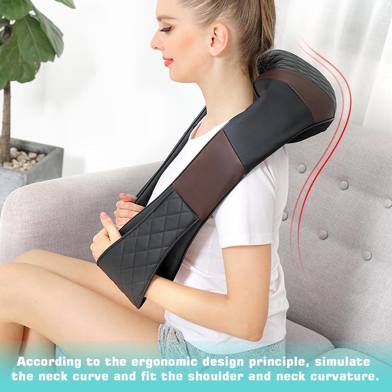 Alt view image 5 of 6 - Neck Massager with Heat, Shiatsu Back Neck and Shoulder Massager, Deep Tissue 4D Kneading Massage Relax Muscle Pain Relief, Use at Home, Office, Car- Best Gifts for Women Men Mom Dad