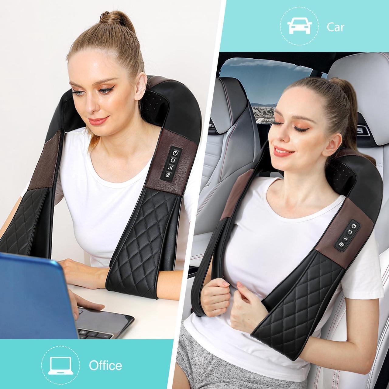 Alt view image 6 of 6 - Neck Massager with Heat, Shiatsu Back Neck and Shoulder Massager, Deep Tissue 4D Kneading Massage Relax Muscle Pain Relief, Use at Home, Office, Car- Best Gifts for Women Men Mom Dad