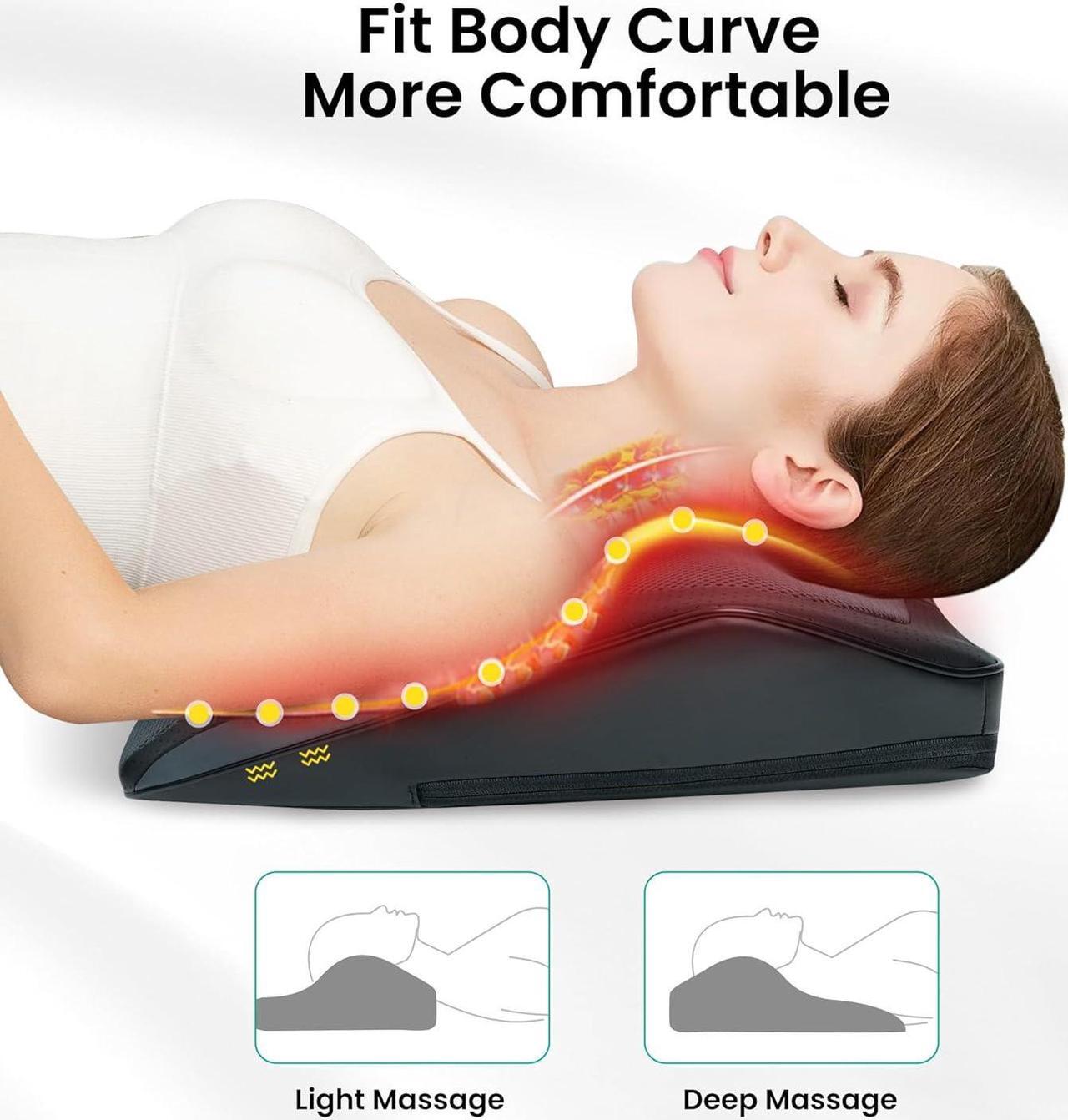 Alt view image 2 of 7 - Snailax Back Massager for Back Pain Deep Tissue, Shiatsu Lower Back Neck Massager with Heat, 3D Kneading Massage Pillow for Back Neck Shoulder Legs, Christmas Gifts for Mom, Dad, Women