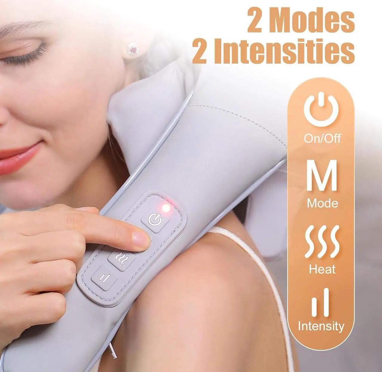 Alt view image 5 of 7 - MASGRE Neck Massager with Heat, Cordless Neck Massager for Pain Relief Deep Tissue, Shiatsu Back Shoulder and Neck Massager for Cervical Leg, Ideal Gifts