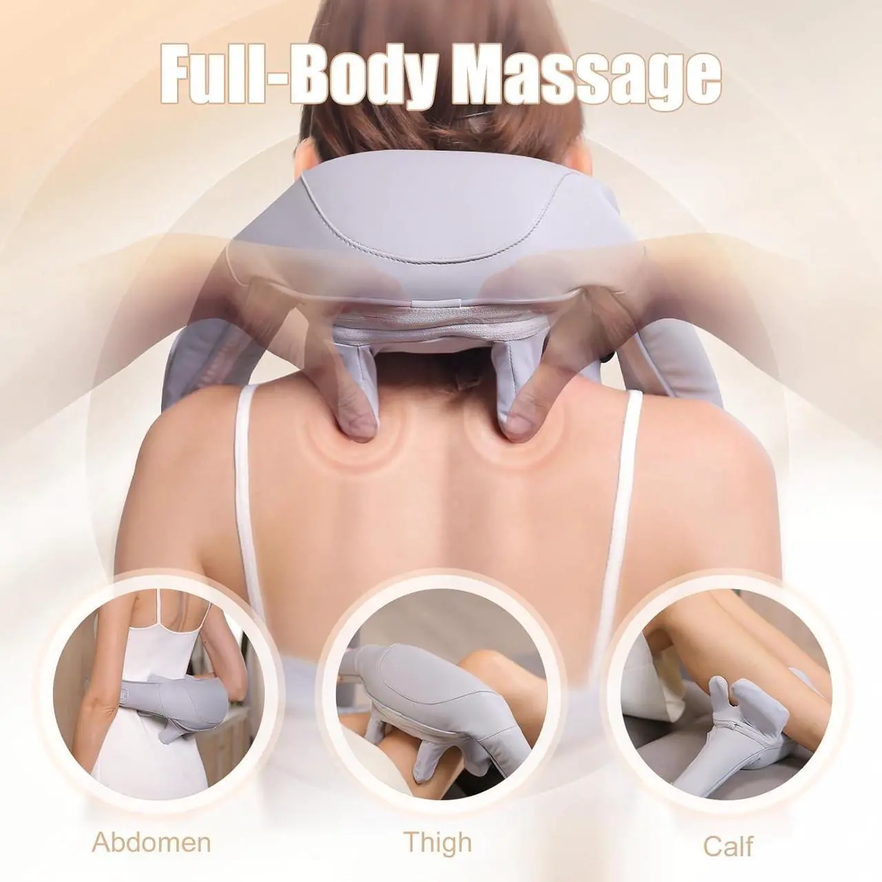 Alt view image 6 of 7 - MASGRE Neck Massager with Heat, Cordless Neck Massager for Pain Relief Deep Tissue, Shiatsu Back Shoulder and Neck Massager for Cervical Leg, Ideal Gifts