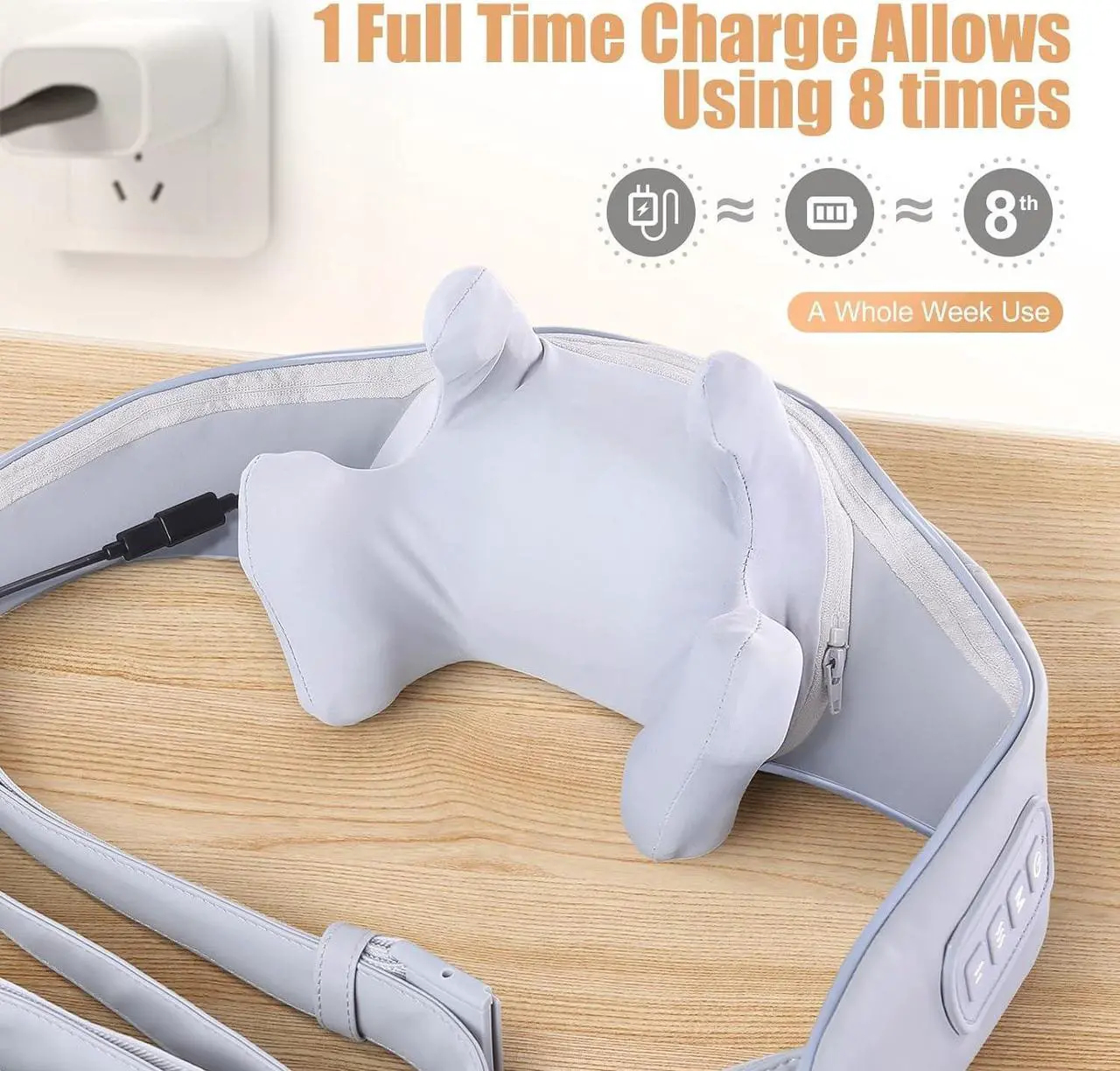 Alt view image 7 of 7 - MASGRE Neck Massager with Heat, Cordless Neck Massager for Pain Relief Deep Tissue, Shiatsu Back Shoulder and Neck Massager for Cervical Leg, Ideal Gifts
