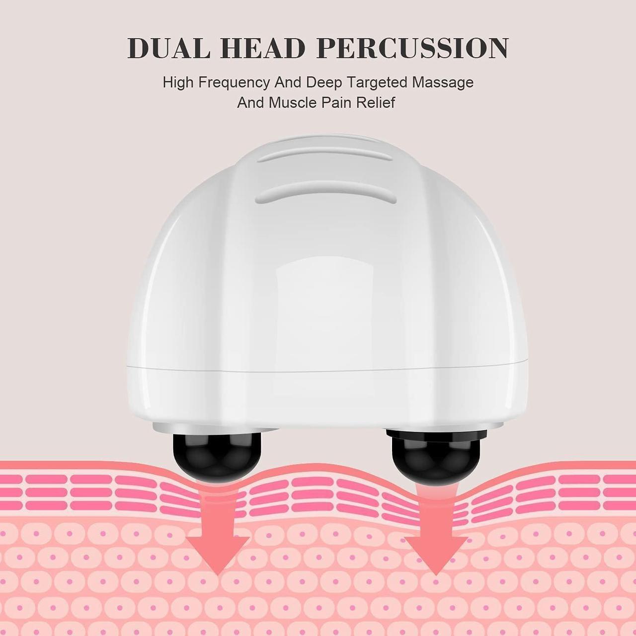 Alt view image 3 of 7 - Handheld Neck Back Massager - Double Head Electric Full Body Massager - Deep Tissue Percussion Massage Hammer for Muscles, Arm, Neck, Shoulder, Back, Leg, Foot (Blue)