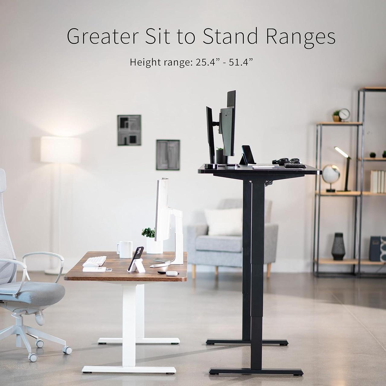 Alt view image 6 of 7 - Electric Height Adjustable 71 x 36 inch Memory Stand Up Desk, Black Table Top, Black Dual Motor Frame, Touch Screen Preset Controller, 2B Series, DESK-KIT-2B7B-36