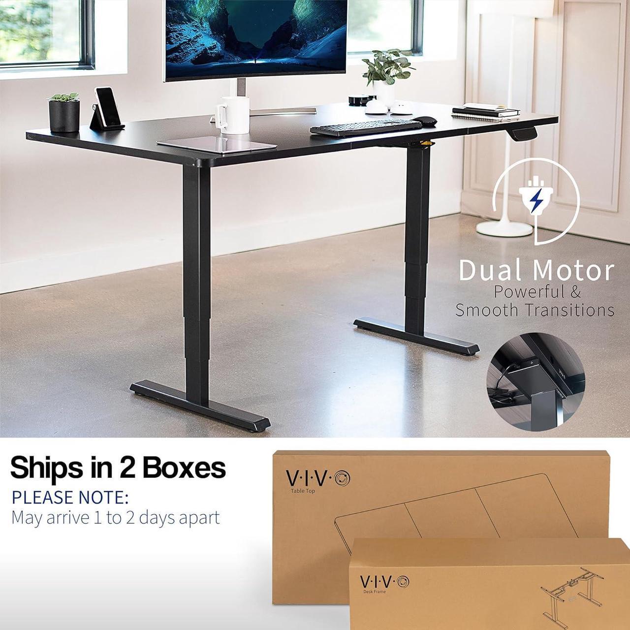 Alt view image 3 of 7 - Electric Height Adjustable 71 x 36 inch Memory Stand Up Desk, Black Table Top, Black Dual Motor Frame, Touch Screen Preset Controller, 2B Series, DESK-KIT-2B7B-36