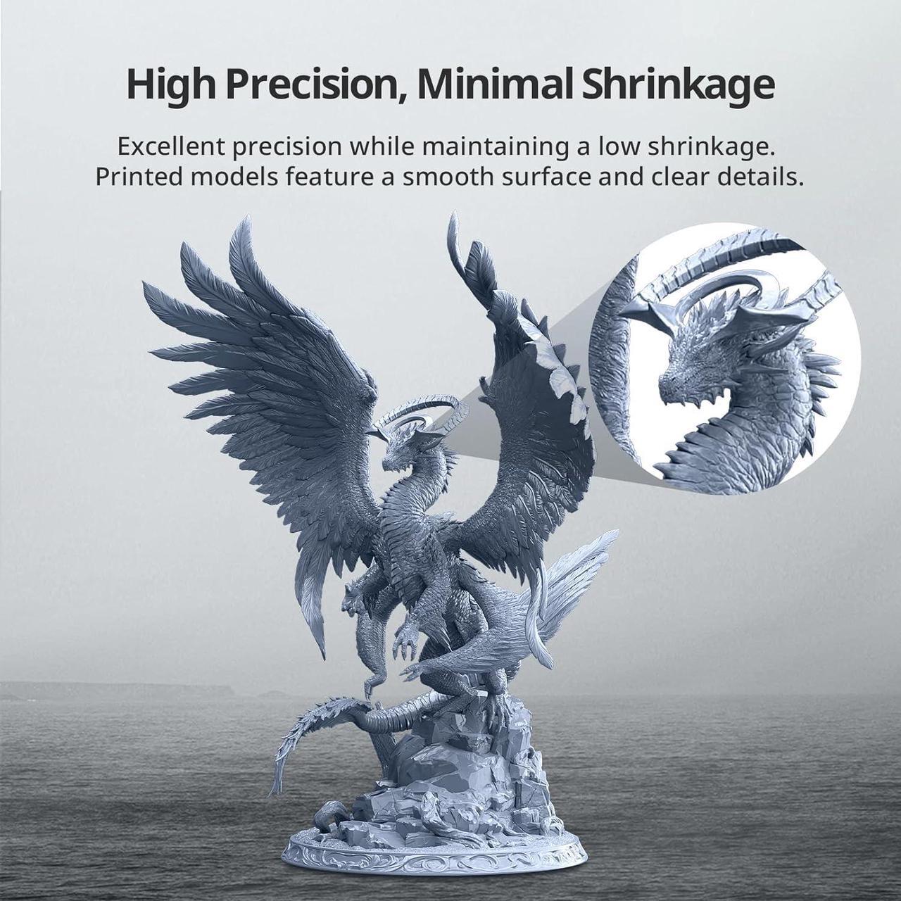 Alt view image 3 of 7 - ANYCUBIC Tough Resin 2.0, 3D Printer Resin with Upgraded High Toughness and High Precision, 365-405nm Fast Curing 3D Resin for 4K 8K LCD/DLP/SLA 3D Printing (Grey, 1kg)