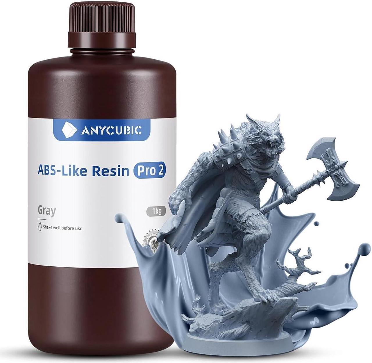 Main image of ANYCUBIC ABS-Like 3D Printer Resin Pro 2, Stronger and Tougher, High Precision and Long-Lasting, Low Odor, Wide Compatibility for All LCD Resin 3D Printers (Grey, 1kg)