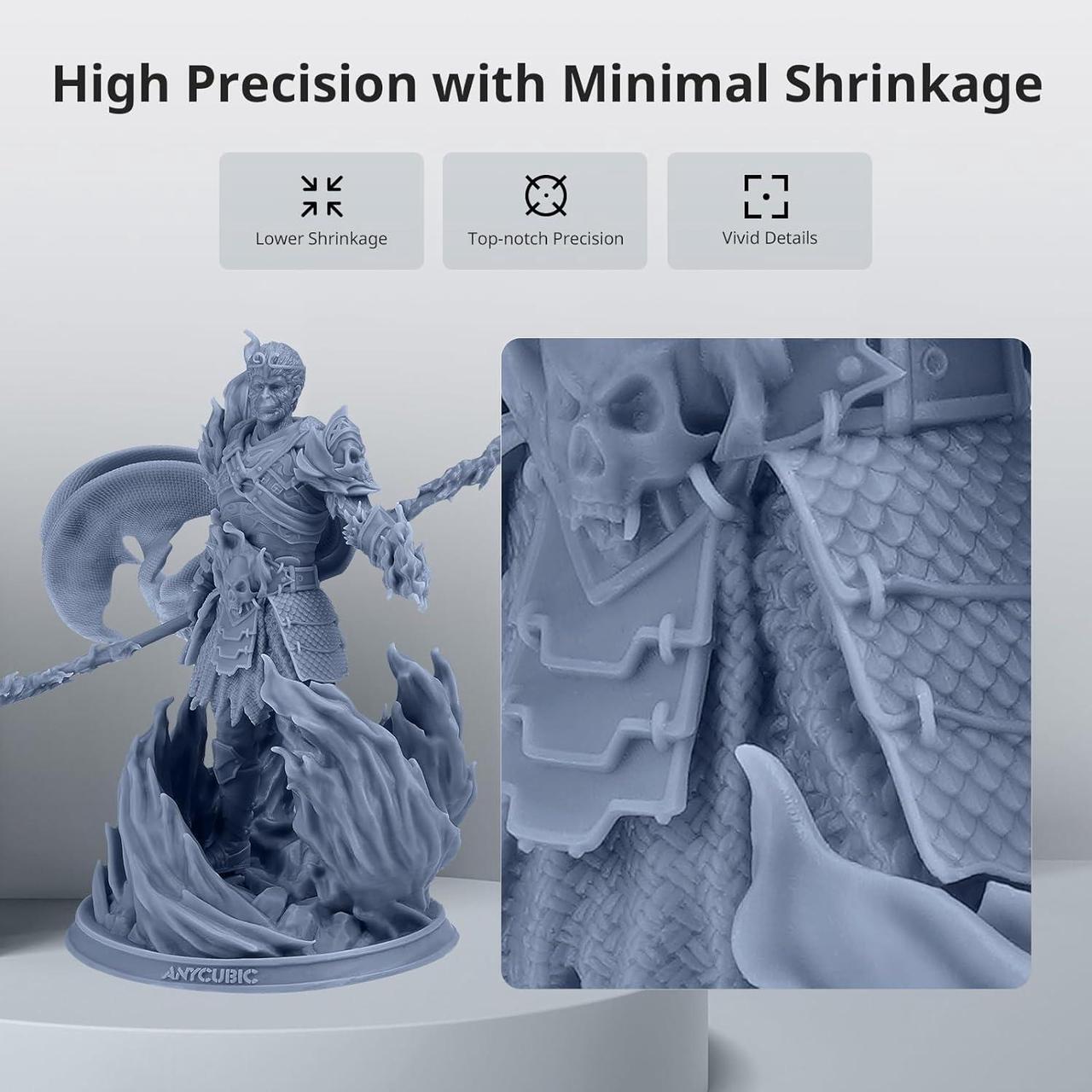 Alt view image 4 of 7 - ANYCUBIC ABS-Like 3D Printer Resin Pro 2, Stronger and Tougher, High Precision and Long-Lasting, Low Odor, Wide Compatibility for All LCD Resin 3D Printers (Grey, 1kg)