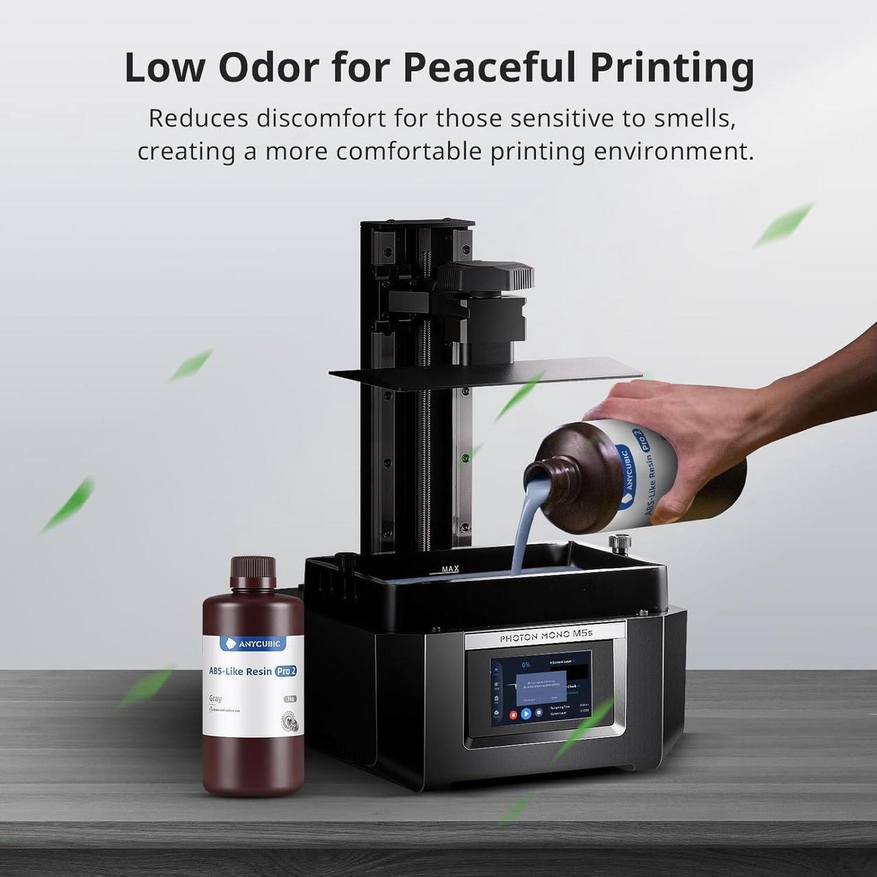Alt view image 5 of 7 - ANYCUBIC ABS-Like 3D Printer Resin Pro 2, Stronger and Tougher, High Precision and Long-Lasting, Low Odor, Wide Compatibility for All LCD Resin 3D Printers (Grey, 1kg)