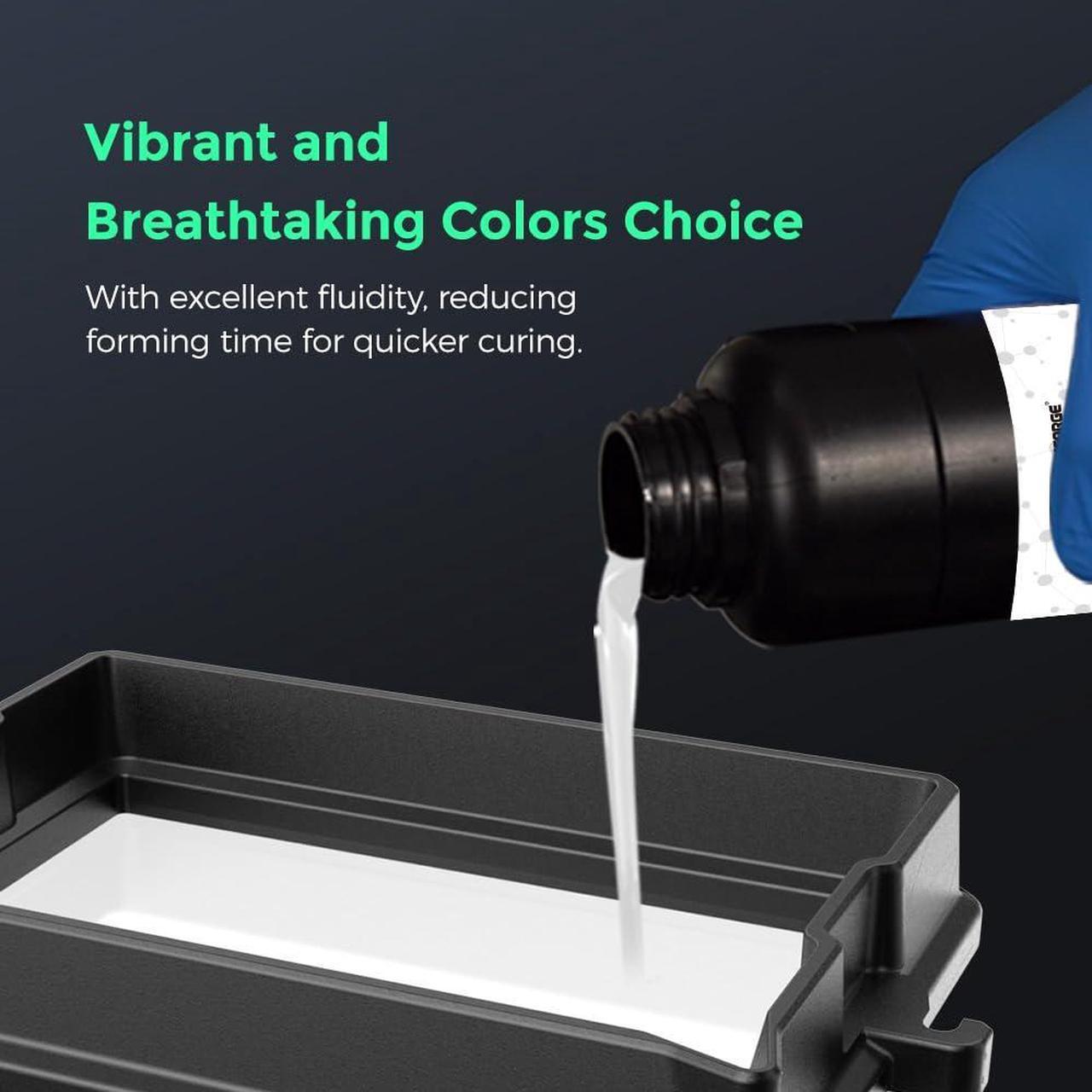 Alt view image 3 of 7 - FLASHFORGE 3D Printer Resin, Fast Curing Standard 3D Resin High Precision & Excellent Fluidity with Low Odor, 405nm UV Curing 3D Printing Resin for LCD/DLP/SLA Resin 3D Printer (White, 2KG)