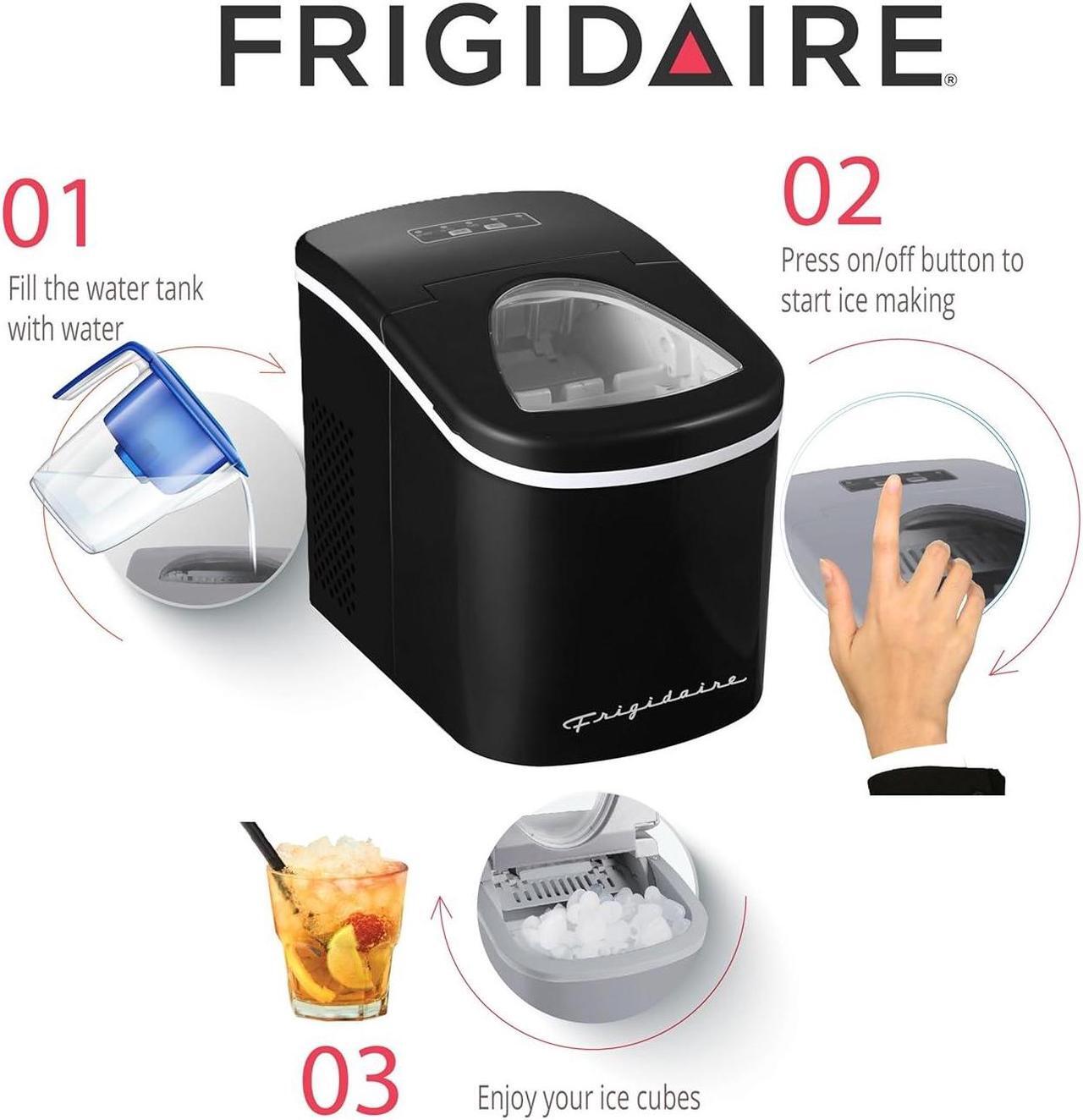 Alt view image 4 of 5 - EFIC128AMZBLK Compact Countertop Ice Maker, 26 lb per Day, Black
