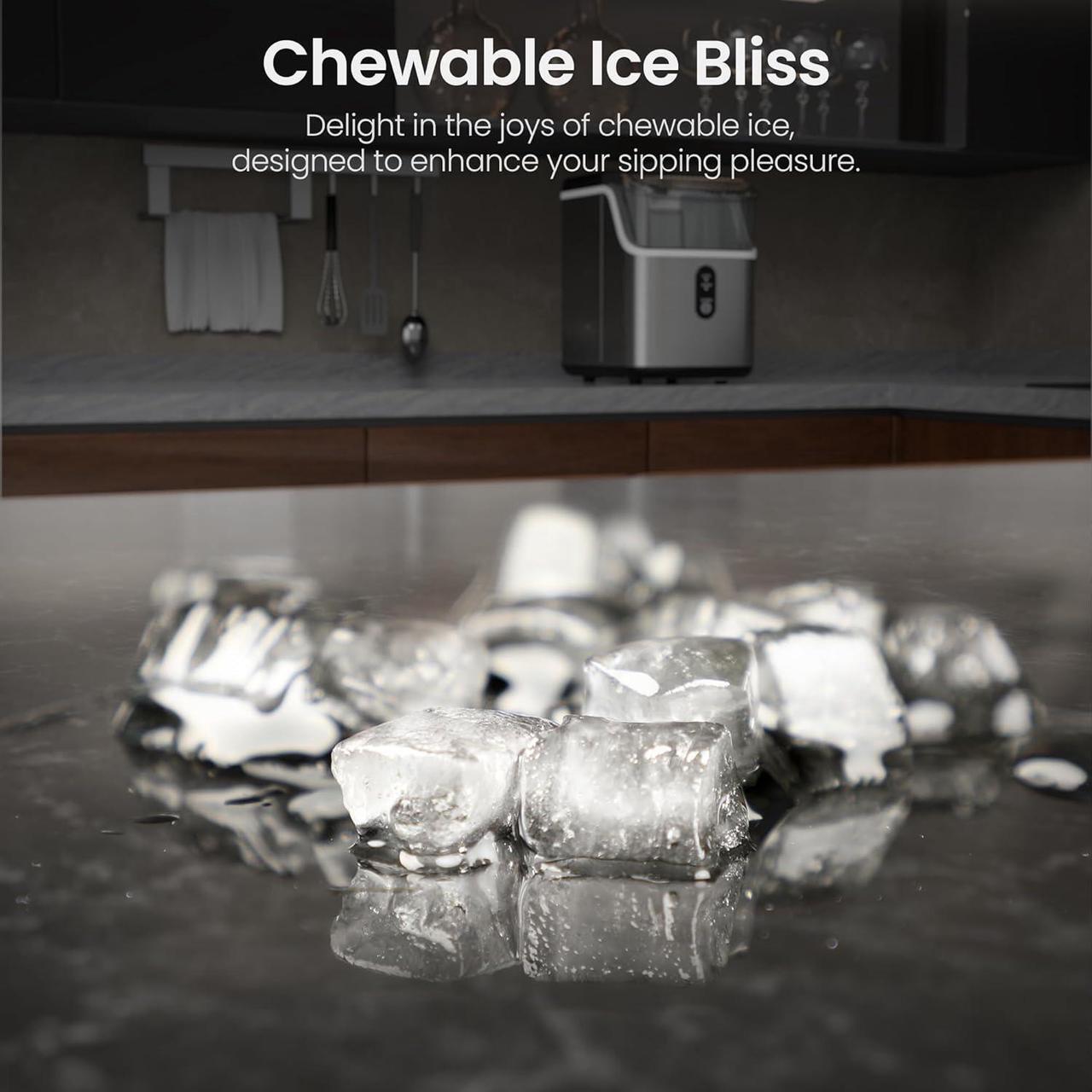 Alt view image 6 of 7 - Nugget Ice Makers Countertop,Pebble Ice Maker Machine with Chewable Ice, 35lbs/Day,One-Click Operation,Self-Cleaning Countertop Ice Machine,Pellet Ice Maker Countertop for Home/Kitchen/Office