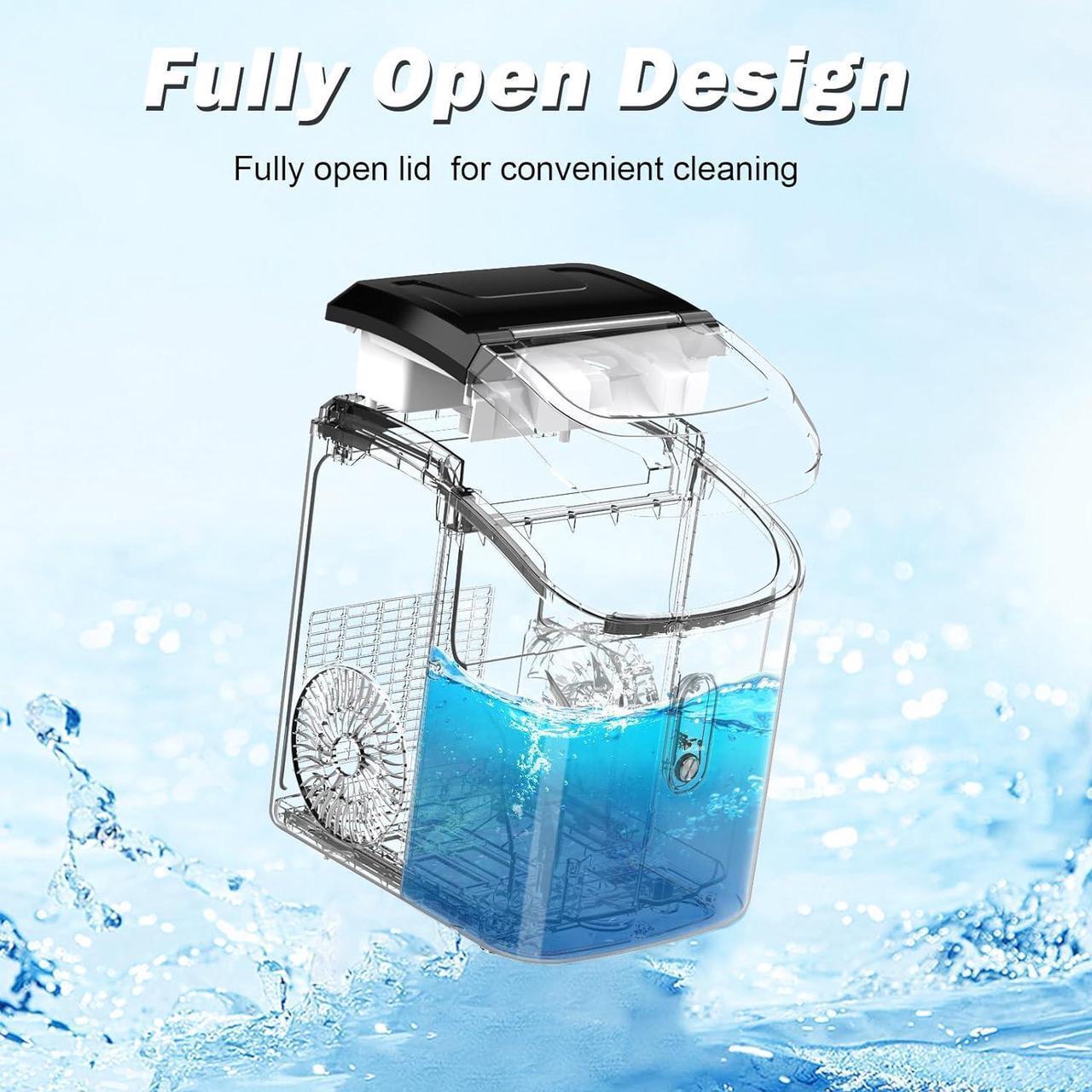 Alt view image 3 of 7 - Nugget Ice Maker Countertop, Portable Crushed Sonic Ice Machine, Self Cleaning Ice Makers with One-Click Operation, Soft Chewable Ice in 7 Mins, 34Lbs/24H with Ice Scoop for Home Bar Camping RV