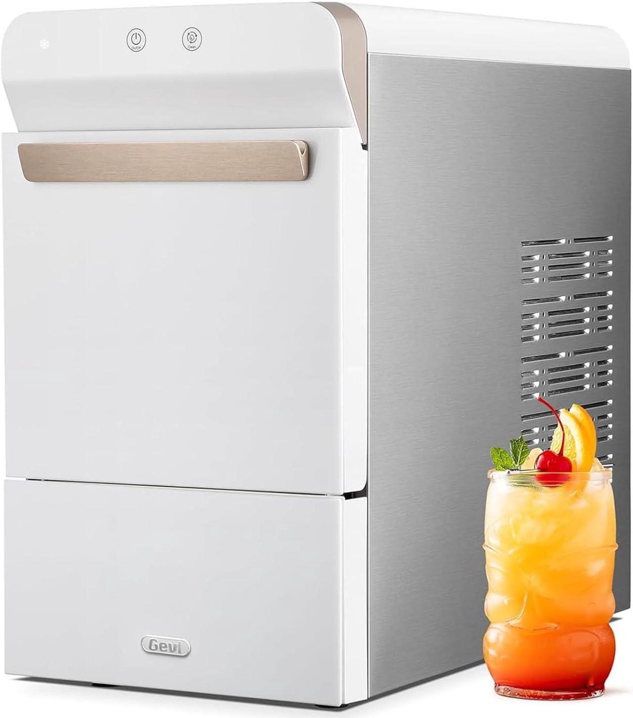 Main image of Gevi Household V2.0 Countertop Gemi Nugget Ice Maker | Self-Cleaning Pellet Ice Machine | Open and Pour Water Refill | Stainless Steel Housing | Fit Under Wall Cabinet | White