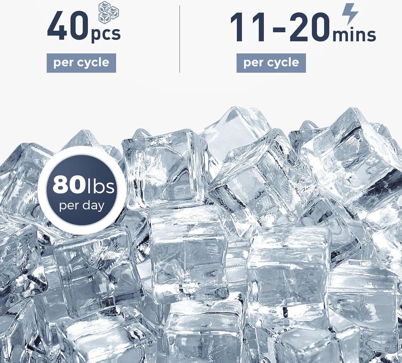 Main image of Commercial Under Counter Ice Maker Machine - 80Lbs/day with 24lbs Ice Storage, Built-in Drain Pump/Automatic Cleaning/24 Hours Timer/Smart LCD Panel, Perfect for both Home and Commercial Use