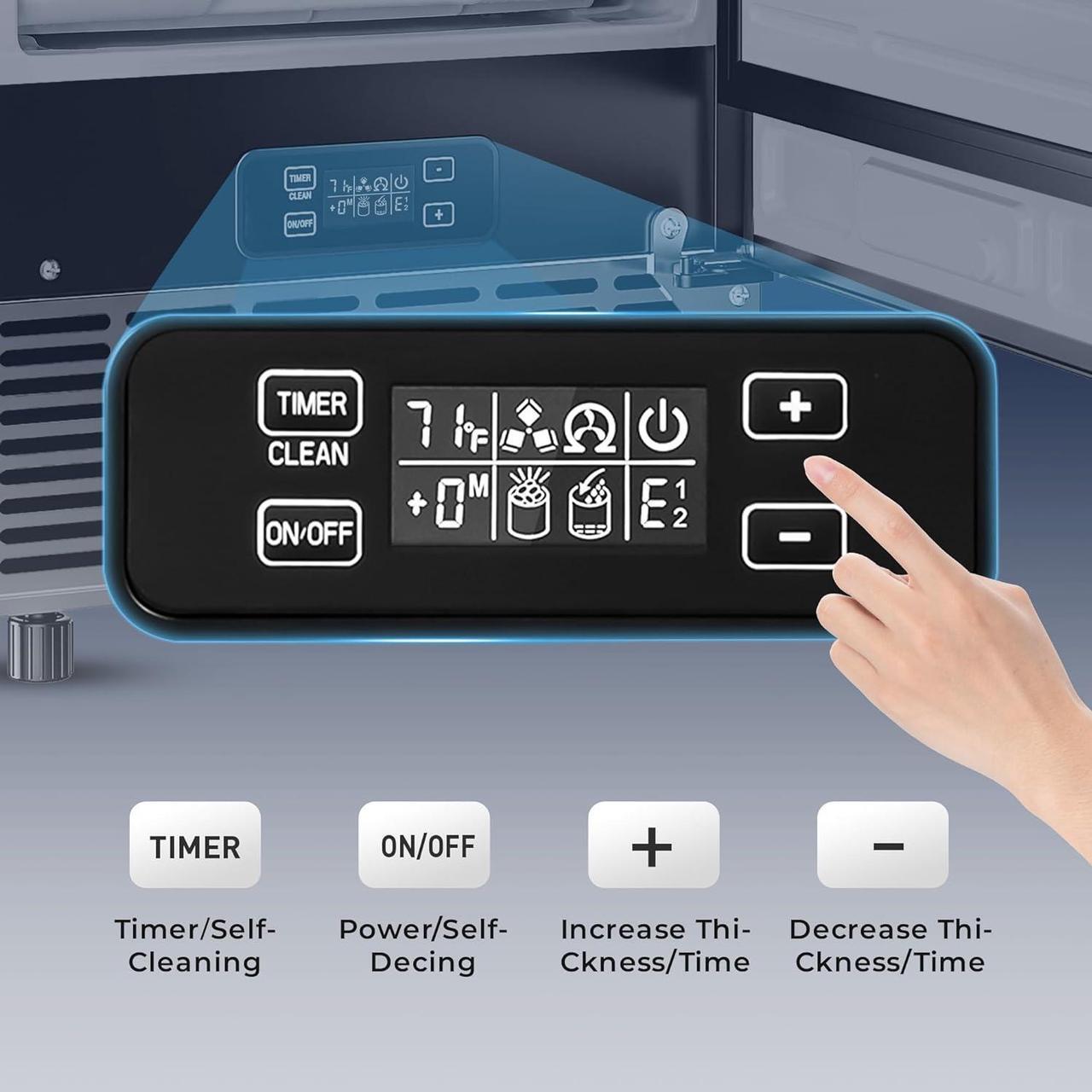 Alt view image 3 of 6 - Commercial Under Counter Ice Maker Machine - 80Lbs/day with 24lbs Ice Storage, Built-in Drain Pump/Automatic Cleaning/24 Hours Timer/Smart LCD Panel, Perfect for both Home and Commercial Use