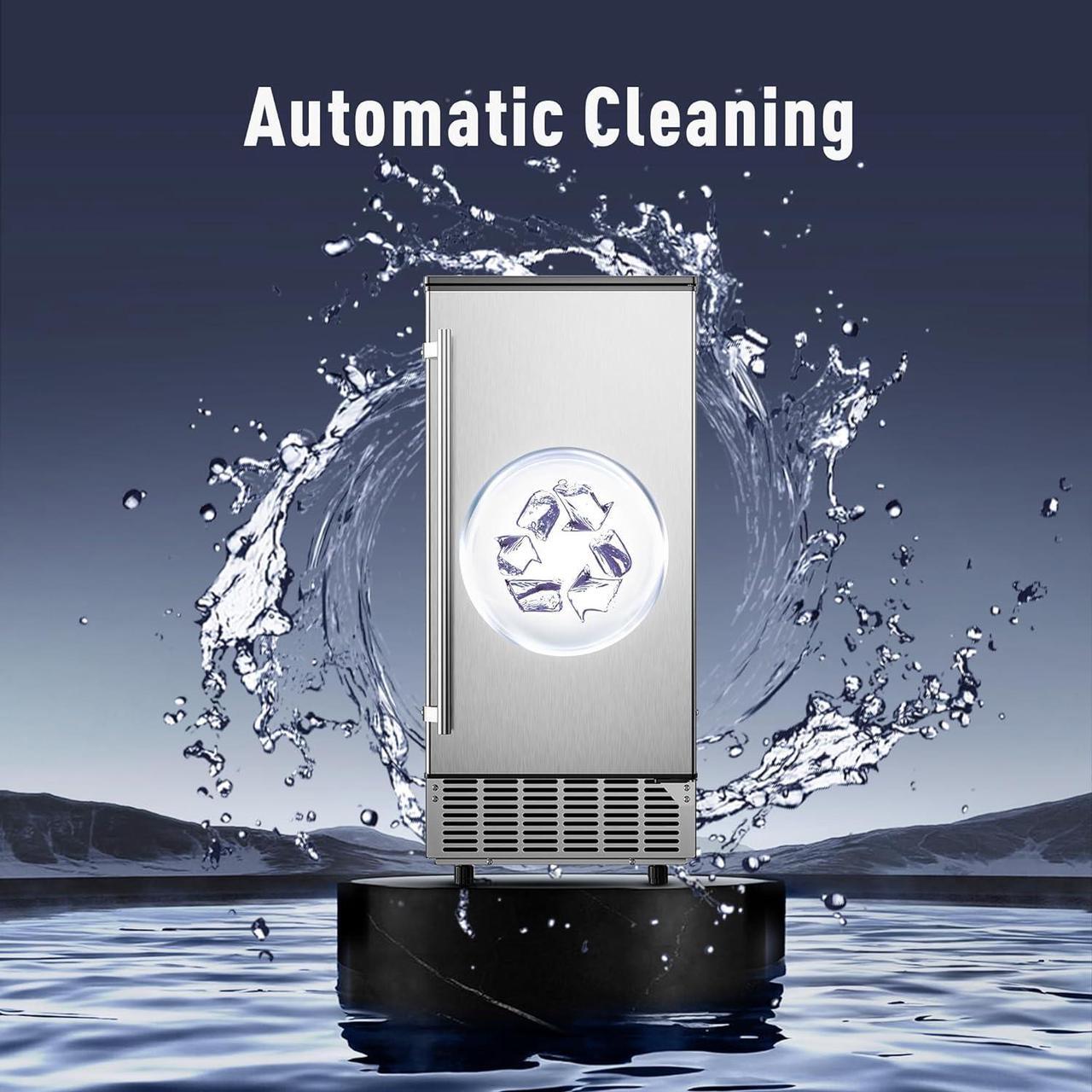 Alt view image 4 of 6 - Commercial Under Counter Ice Maker Machine - 80Lbs/day with 24lbs Ice Storage, Built-in Drain Pump/Automatic Cleaning/24 Hours Timer/Smart LCD Panel, Perfect for both Home and Commercial Use