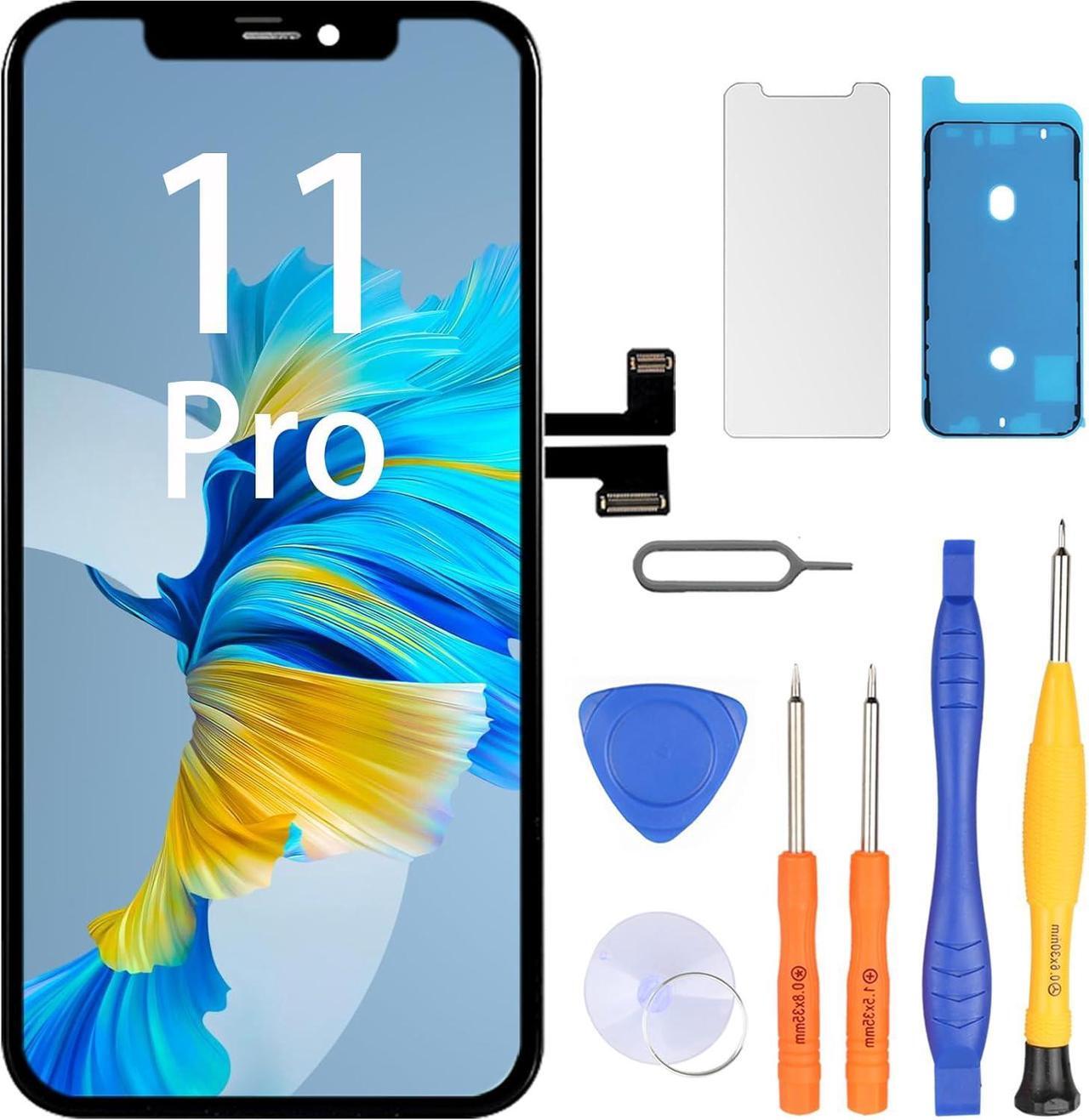 Main image of Screen Replacement for iPhone 11 Pro 5.8" LCD Retina FHD Display COF Touch Screen Digitizer with Repair Tool Kits, Waterproof Tape, Screen Protector