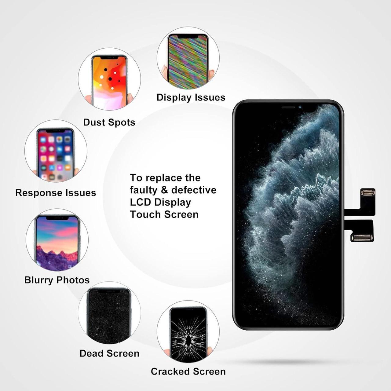 Alt view image 4 of 7 - Screen Replacement for iPhone 11 Pro 5.8" LCD Retina FHD Display COF Touch Screen Digitizer with Repair Tool Kits, Waterproof Tape, Screen Protector