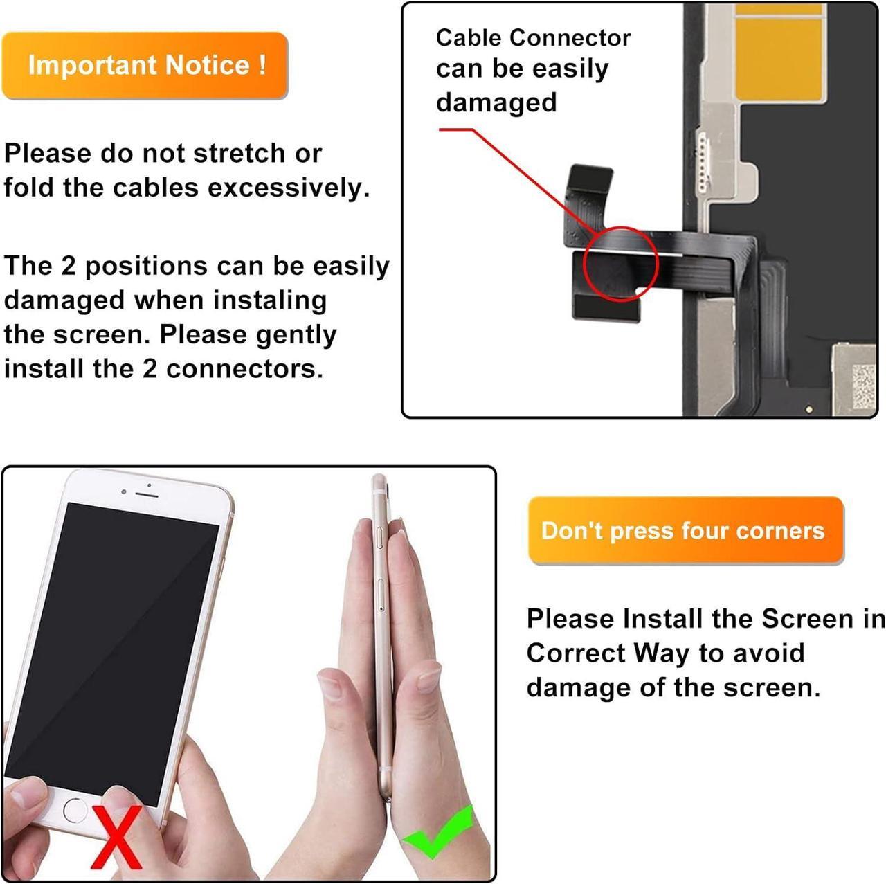 Alt view image 6 of 7 - Screen Replacement for iPhone 11 Pro 5.8" LCD Retina FHD Display COF Touch Screen Digitizer with Repair Tool Kits, Waterproof Tape, Screen Protector