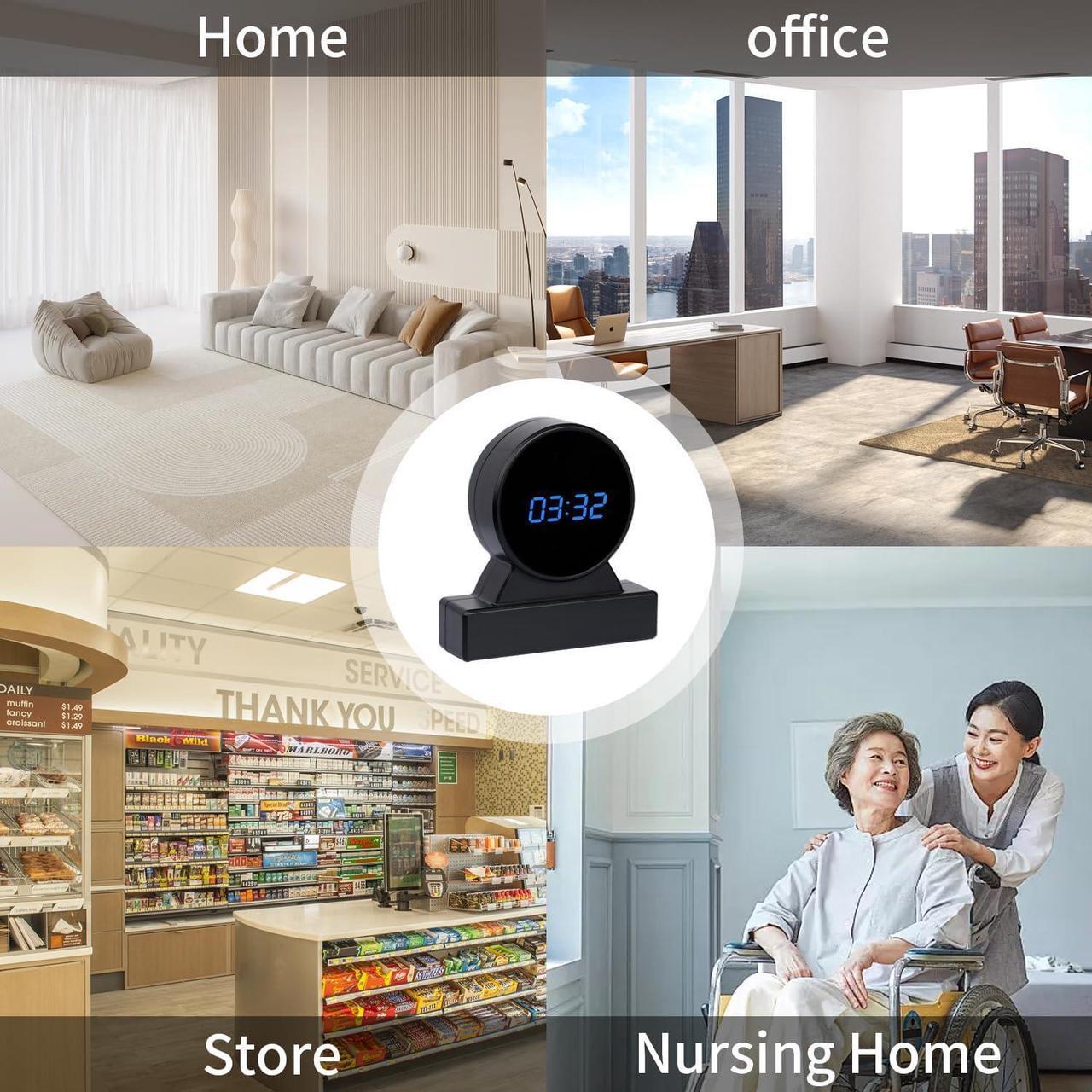 Alt view image 6 of 6 - Hidden Camera ClockFull HD 1080p Spy CameraWiFi Nanny Cam, Wireless Indoor Home Security Cam, Night Vision