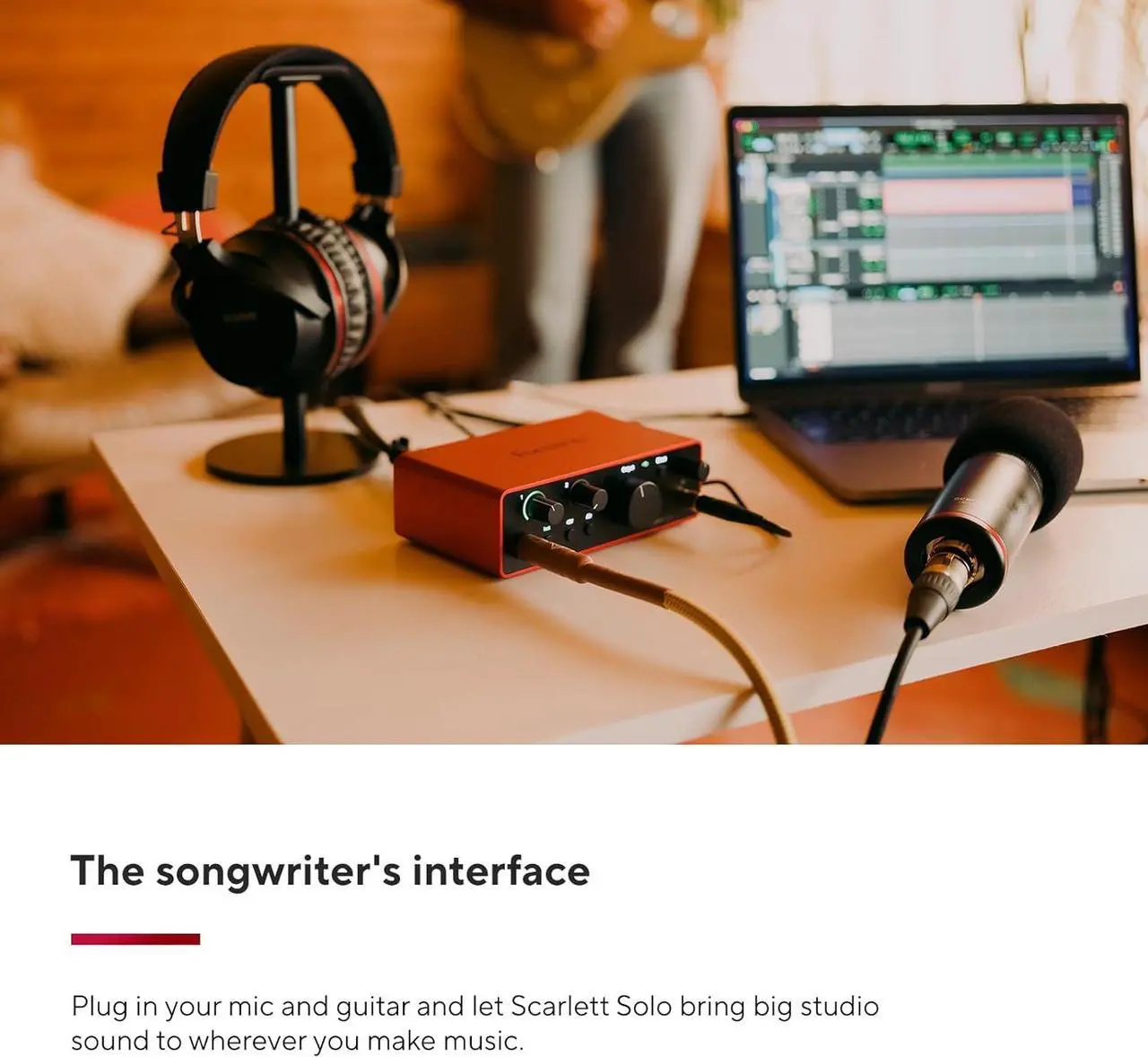 Alt view image 3 of 6 - Focusrite Scarlett Solo 4th Gen USB Audio Interface, for the Guitarist, Vocalist, or Producer  High-Fidelity, Studio Quality Recording, and All the Software You Need to Record