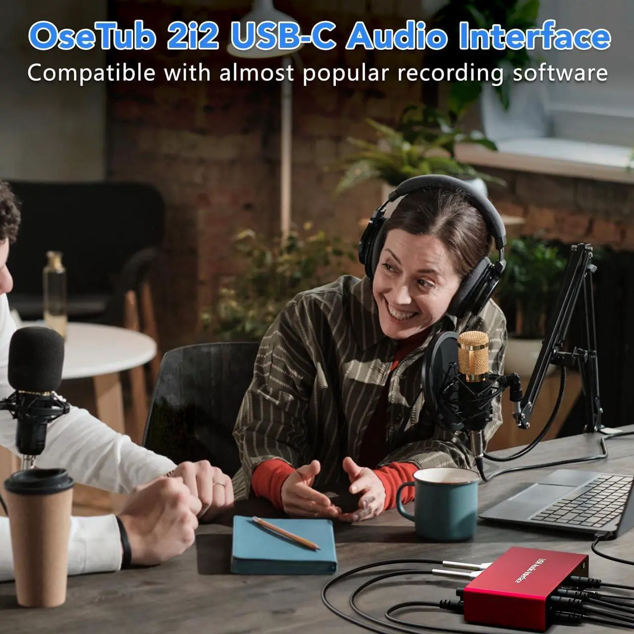 Alt view image 4 of 7 - 2i2 USB Audio Interface with 48V Phantom Power 24Bit/192kHz 4 Line Outputs & 2 Line Inputs for the Musicians, Vocalist, Podcaster,USB Audio Interface Works with Most DAWs and Recording Software